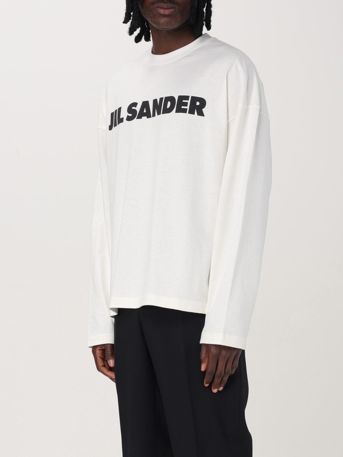 Jil Sander cotton sweater with maxi logo - 4