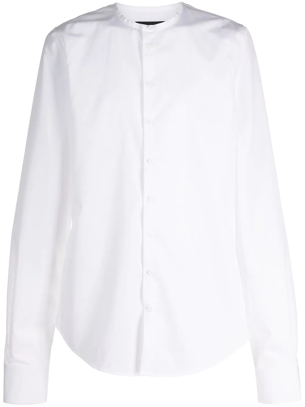 collarless long-sleeve shirt - 1