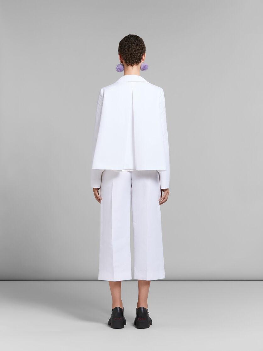 WHITE CADY CROPPED TROUSERS - 3