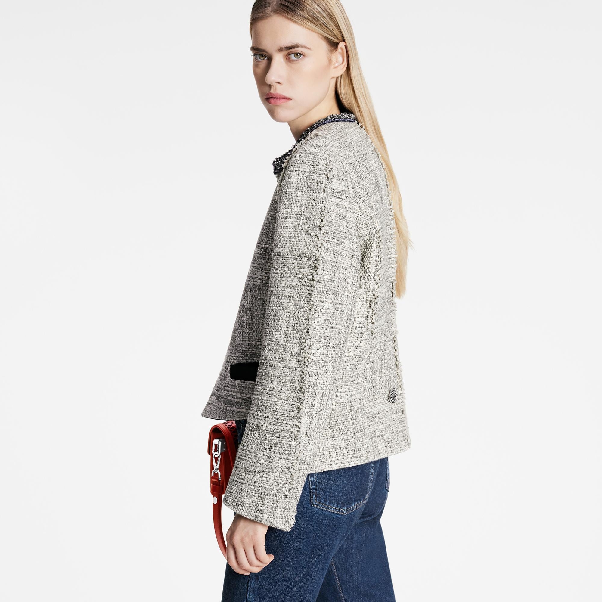Raw Tweed Boxy Jacket - 5