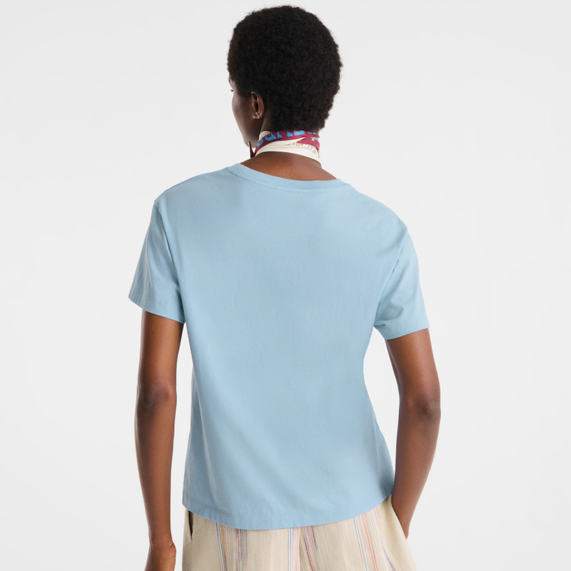 Longchamp T-shirt Sky Blue - Jersey outlook