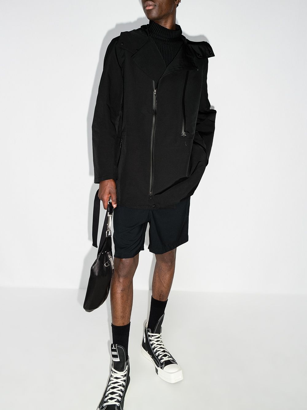 zip-up hooded parka coat - 5