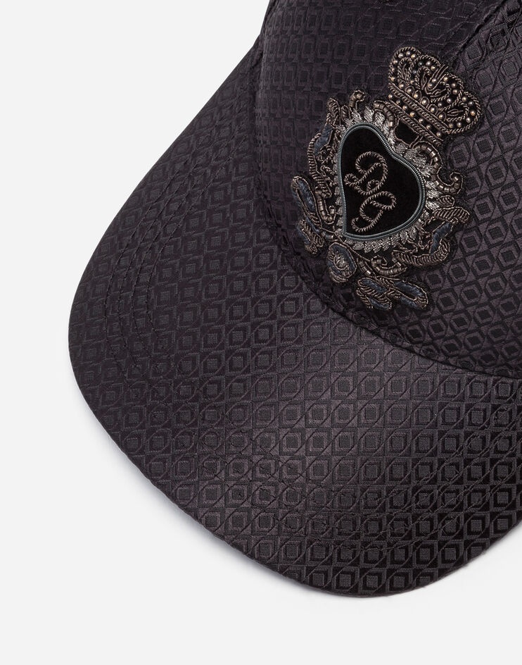 Baseball cap in jacquard silk with patch - 2