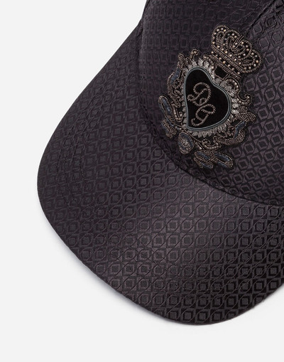 Dolce & Gabbana Baseball cap in jacquard silk with patch outlook