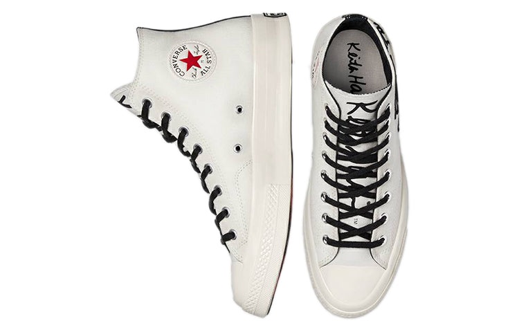 Keith Haring x Converse Chuck Taylor All-Star 70 High Tops Egret White 'Egret Black Red' 171858C - 4