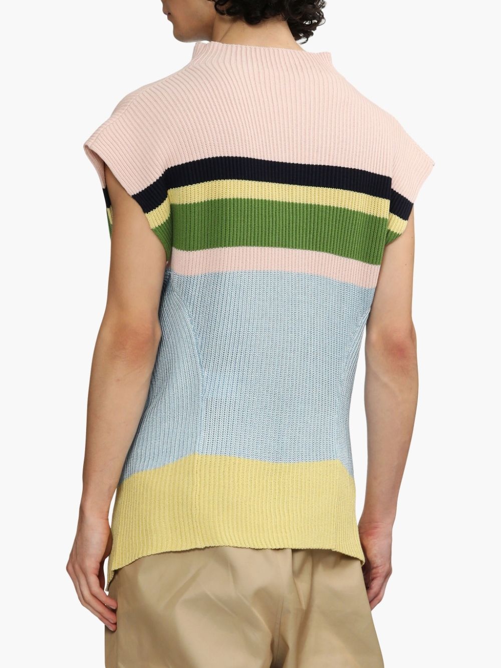 stripe-pattern vest - 4