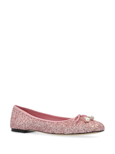 JIMMY CHOO Elme glittered ballerina shoes outlook