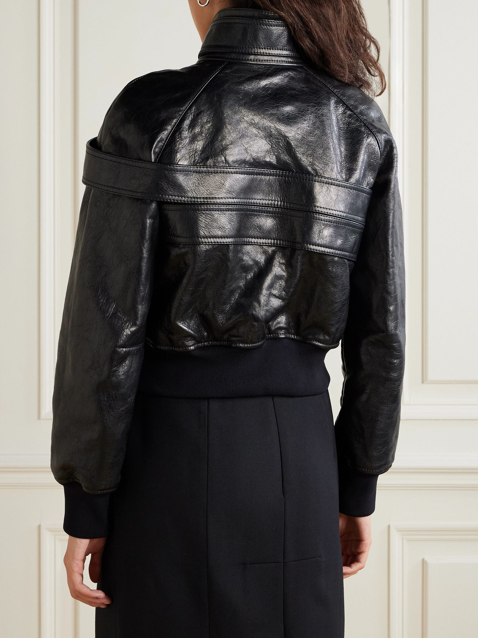 Buckled leather jacket Black - 3