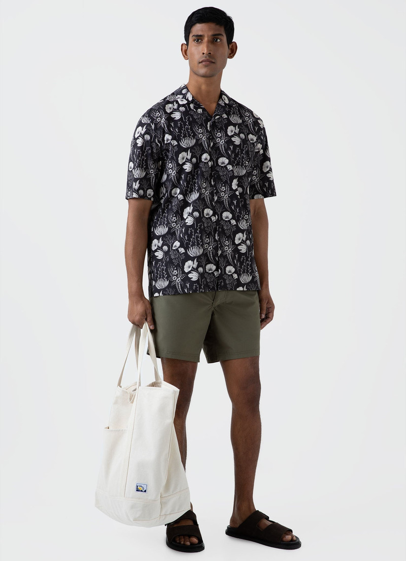Sunspel Leaf Print Camp Collar Shirt outlook