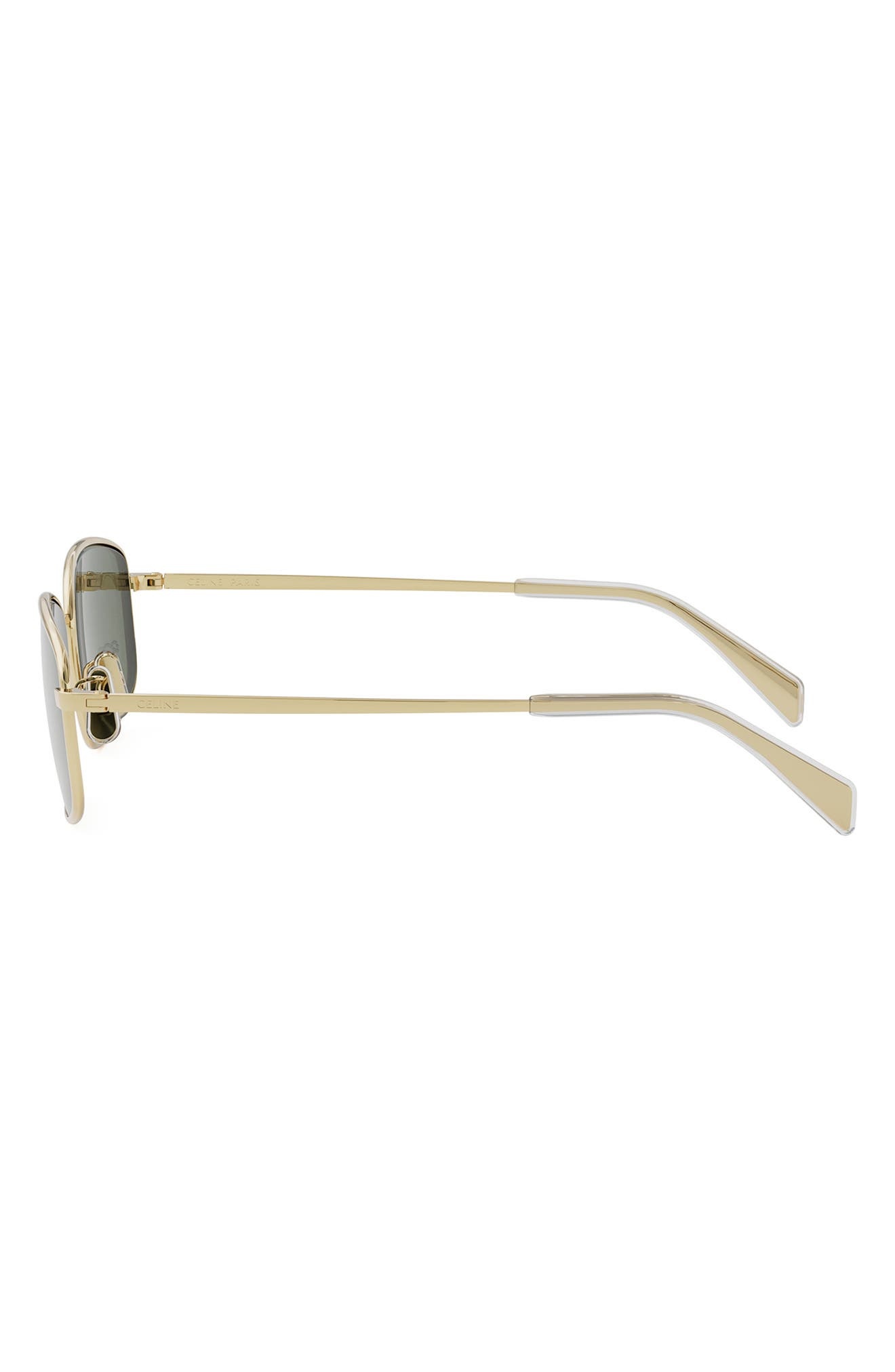 CELINE Triomphe 60mm Rectangular Sunglasses in Shiny Endura Gold /Green at Nordstrom - 5