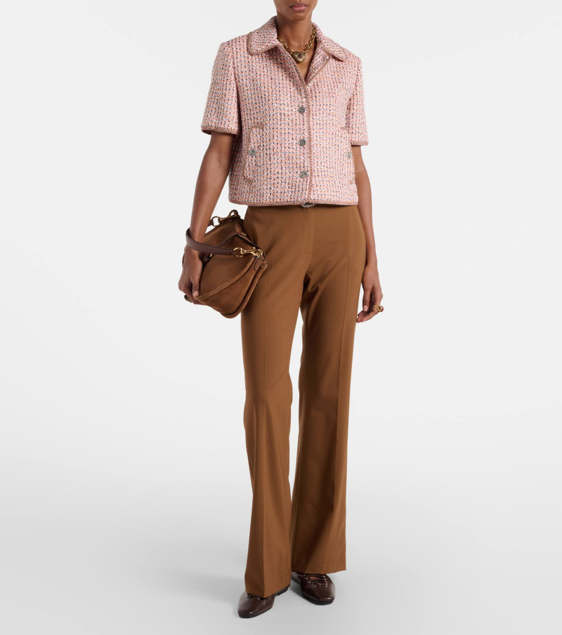 Etro Cropped cotton and wool-blend tweed jacket outlook