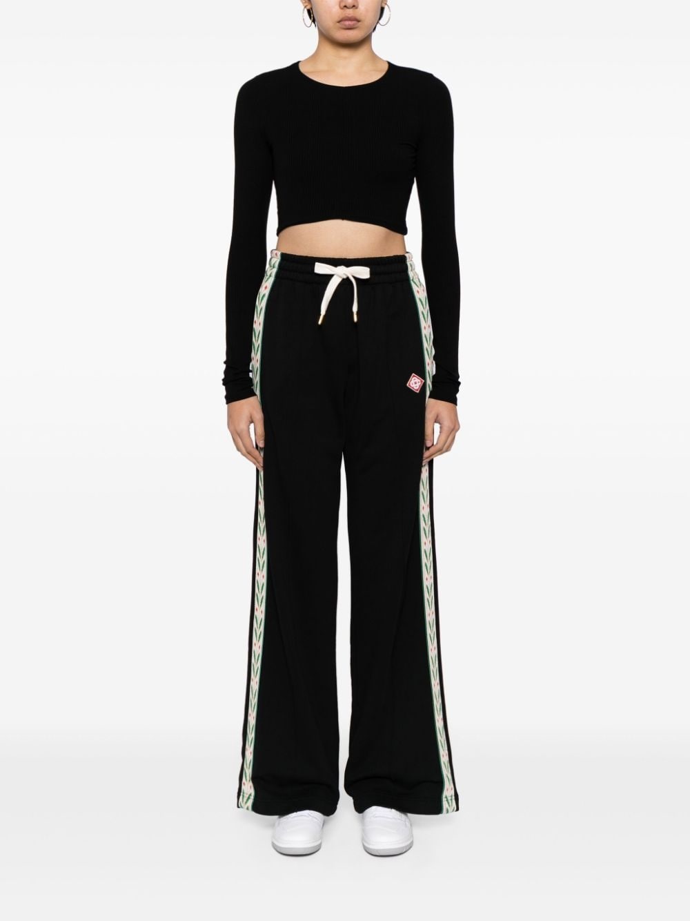 laurel-tape cotton track pants - 2