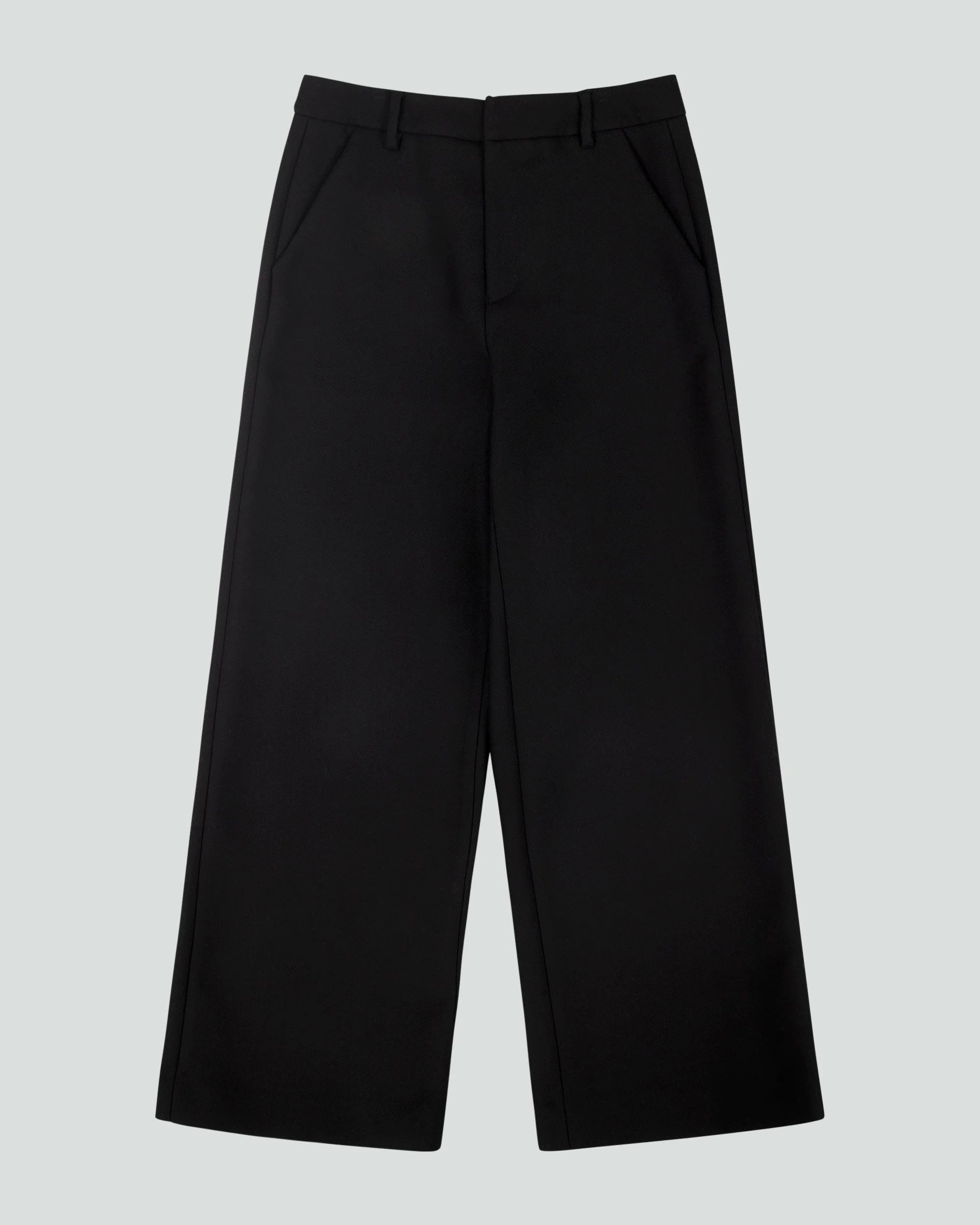 WIDELEG TROUSER BLACK WOOL - 1