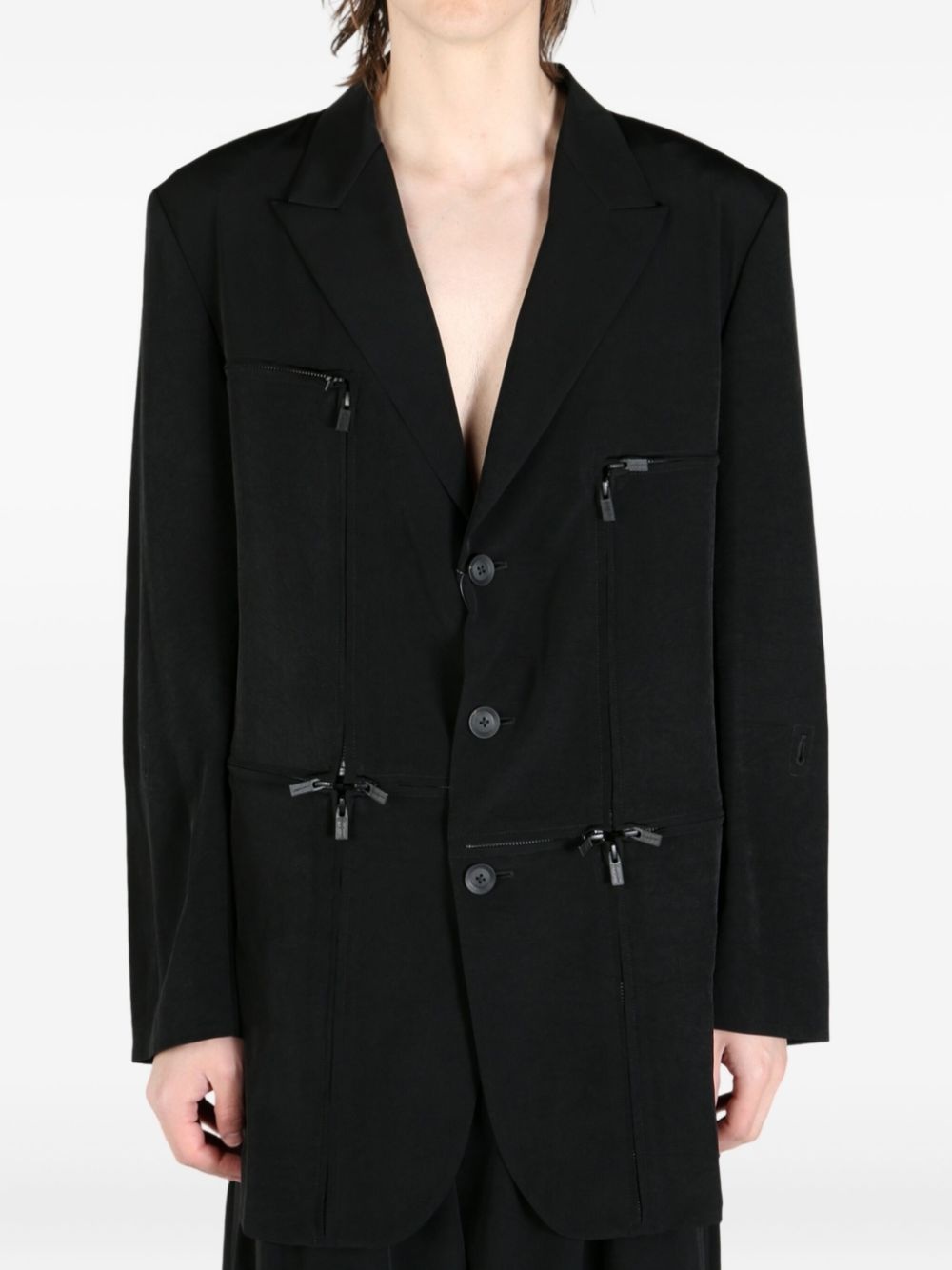 zip-detail blazer - 3