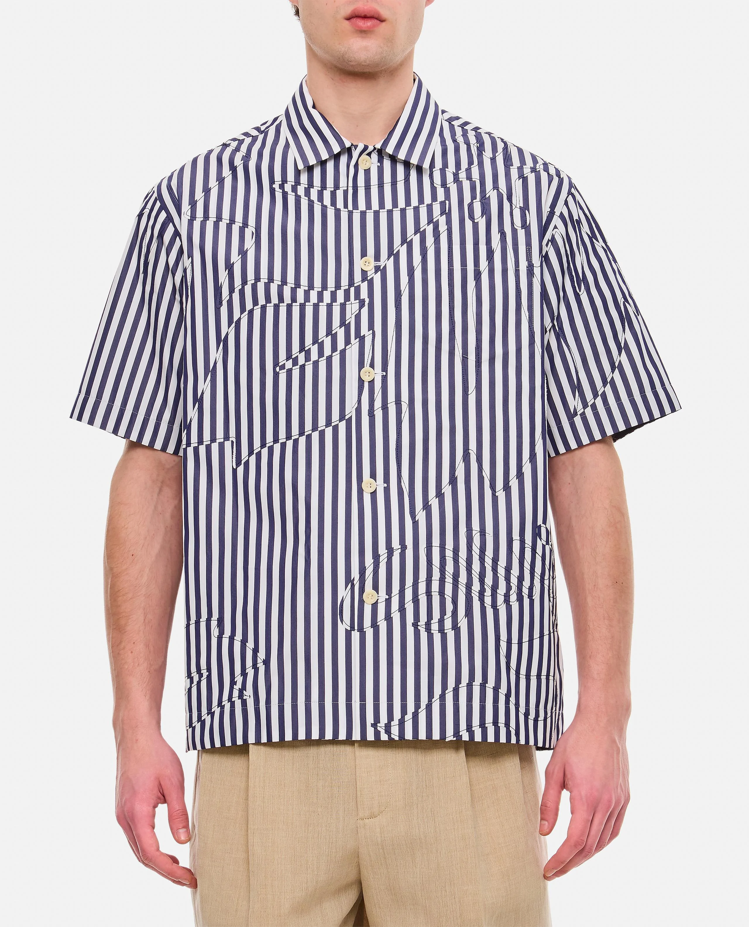 Short-Sleeve Striped Shirt - 1