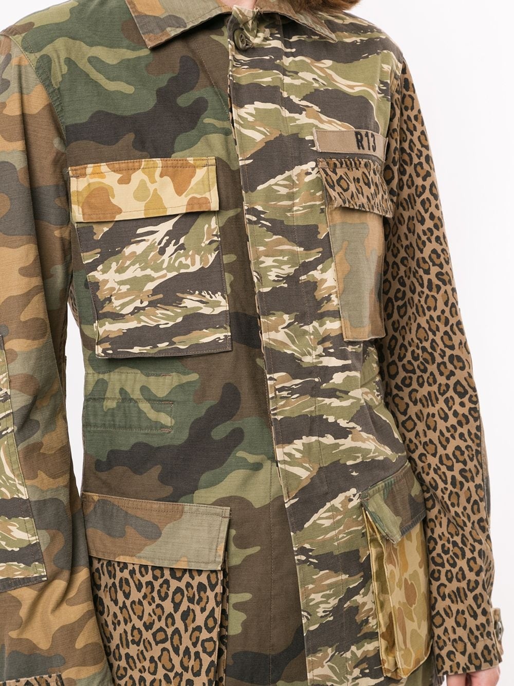 camouflage animal print shirt jacket - 5