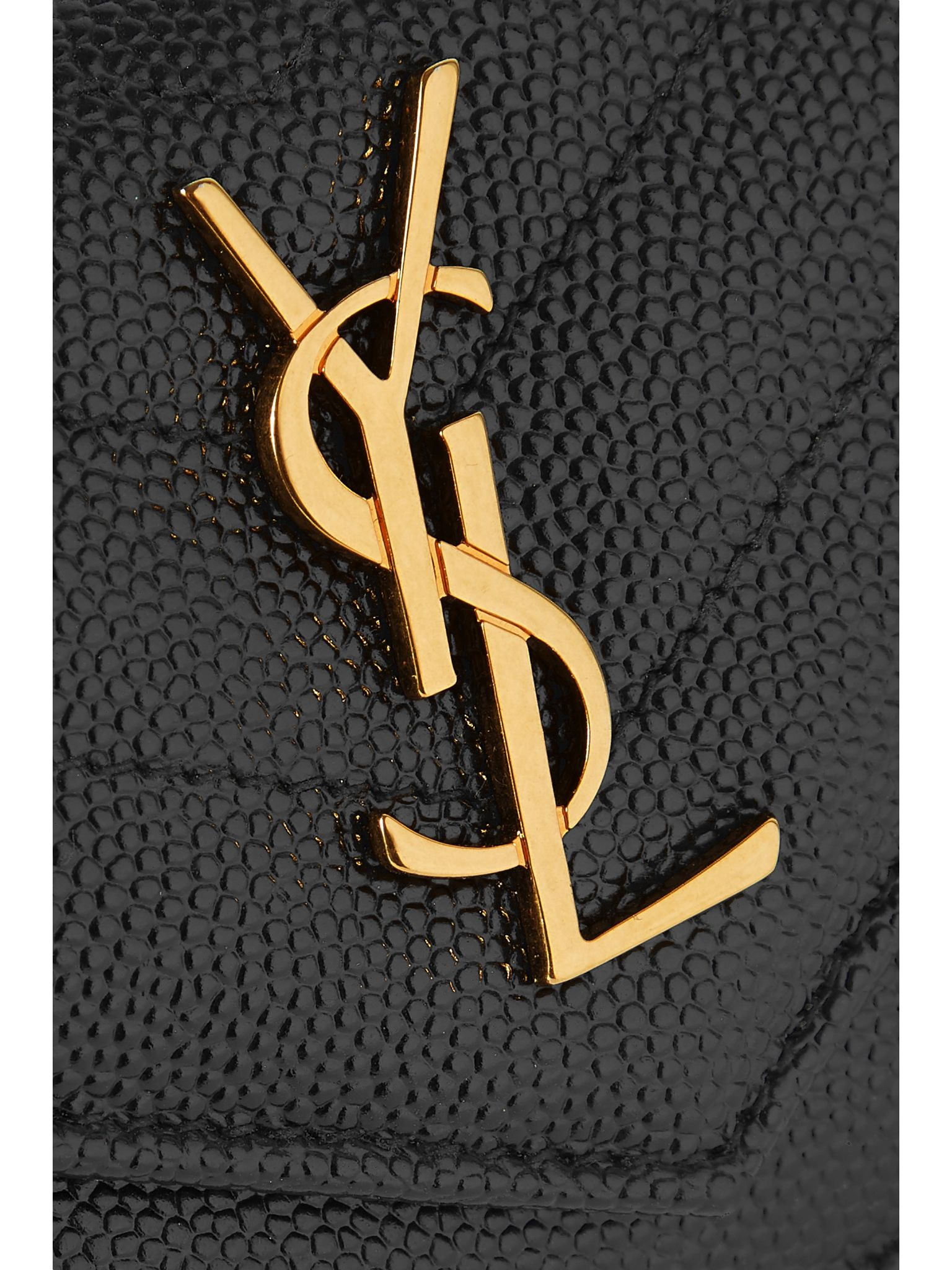 Monogramme quilted textured-leather wallet Black - 4