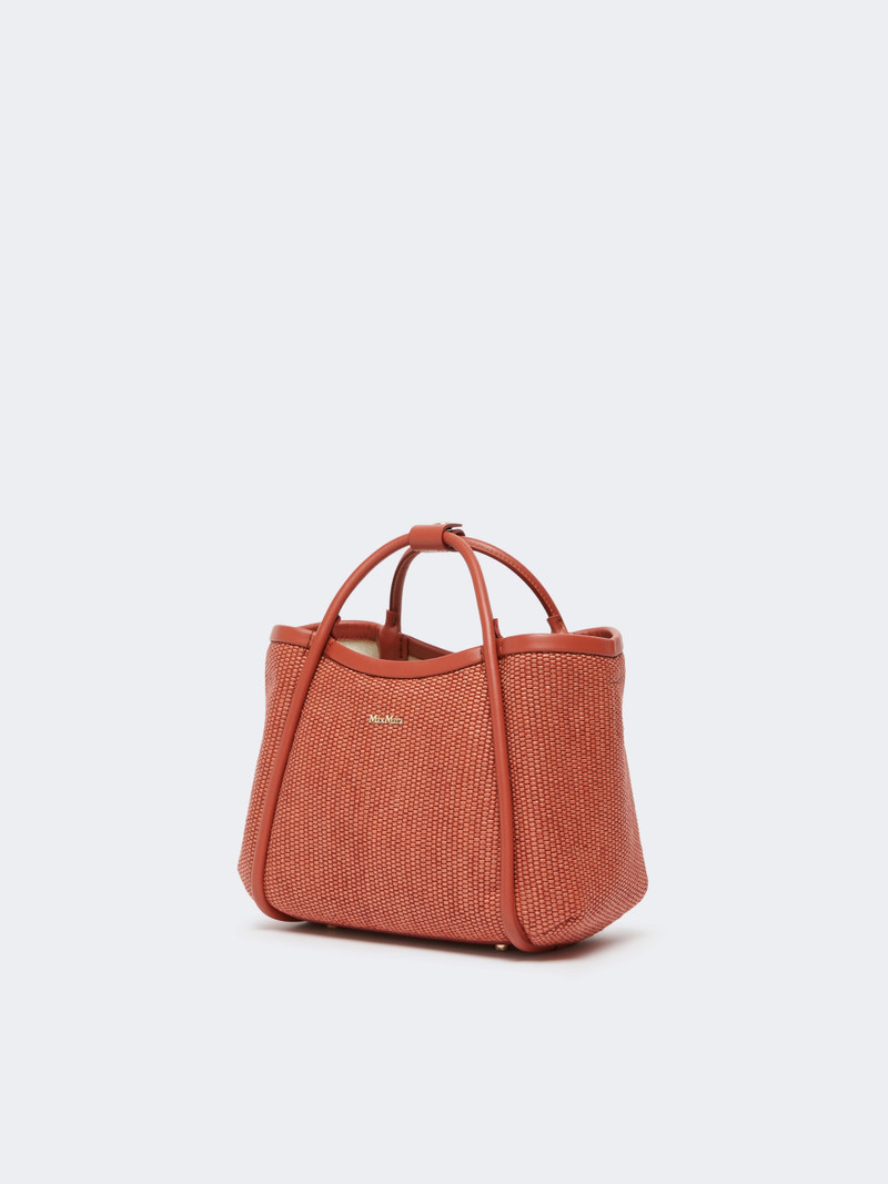 Max Mara Extra-small raffia-look basketweave Marine bag - TERRA COTTA outlook