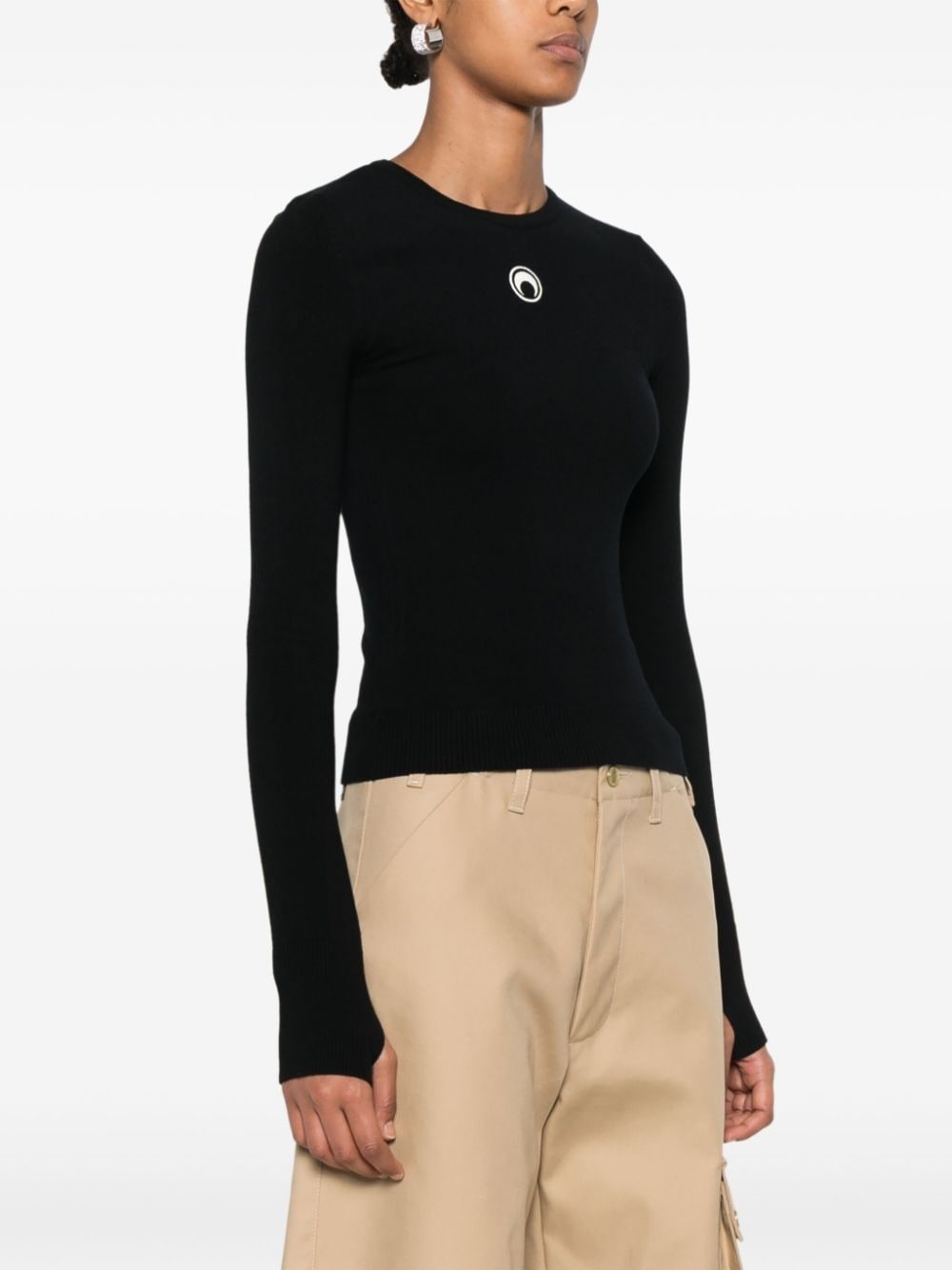 Crescent Moon-embroidered sweater - 3