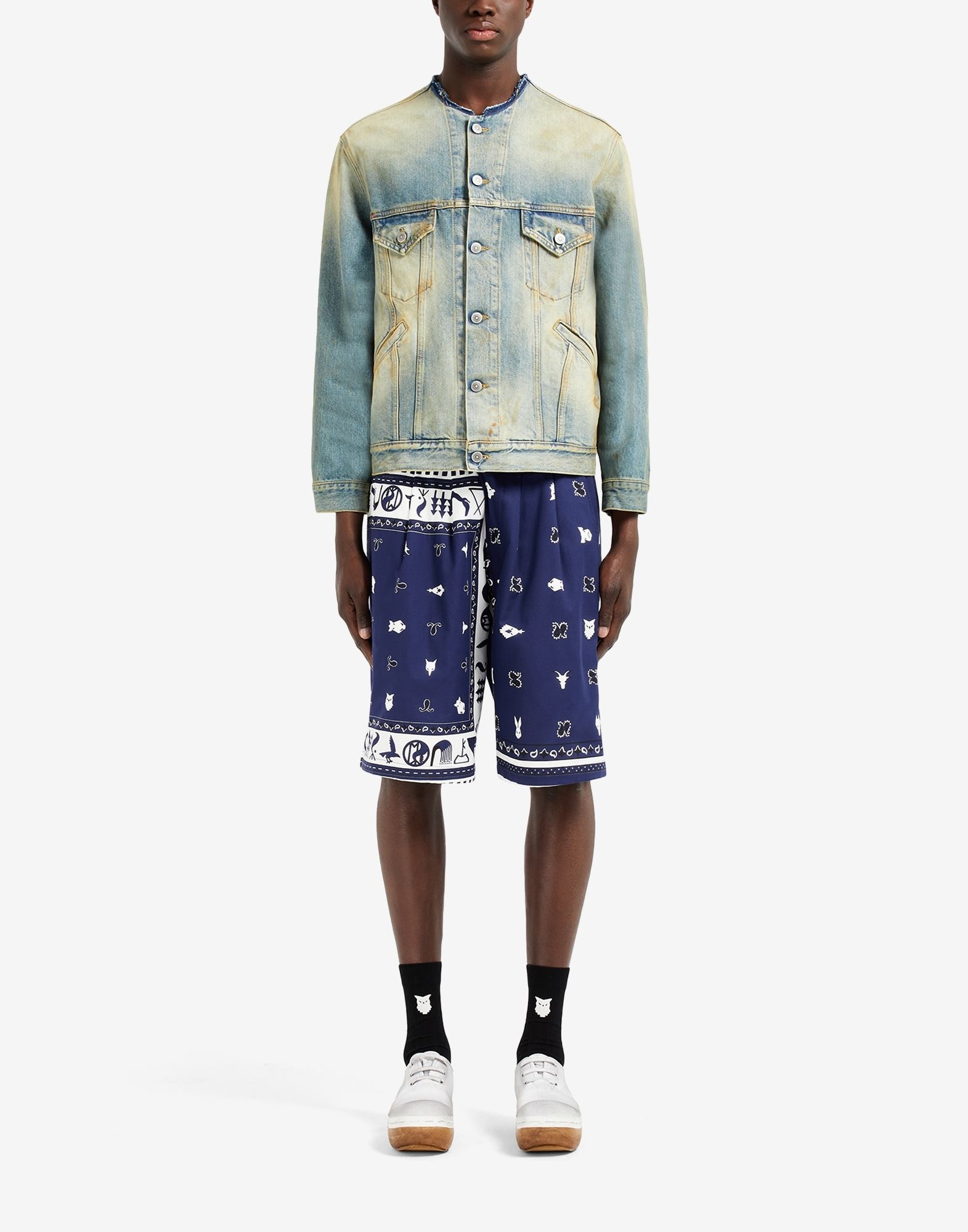 Décortiqué collar denim jacket - 2