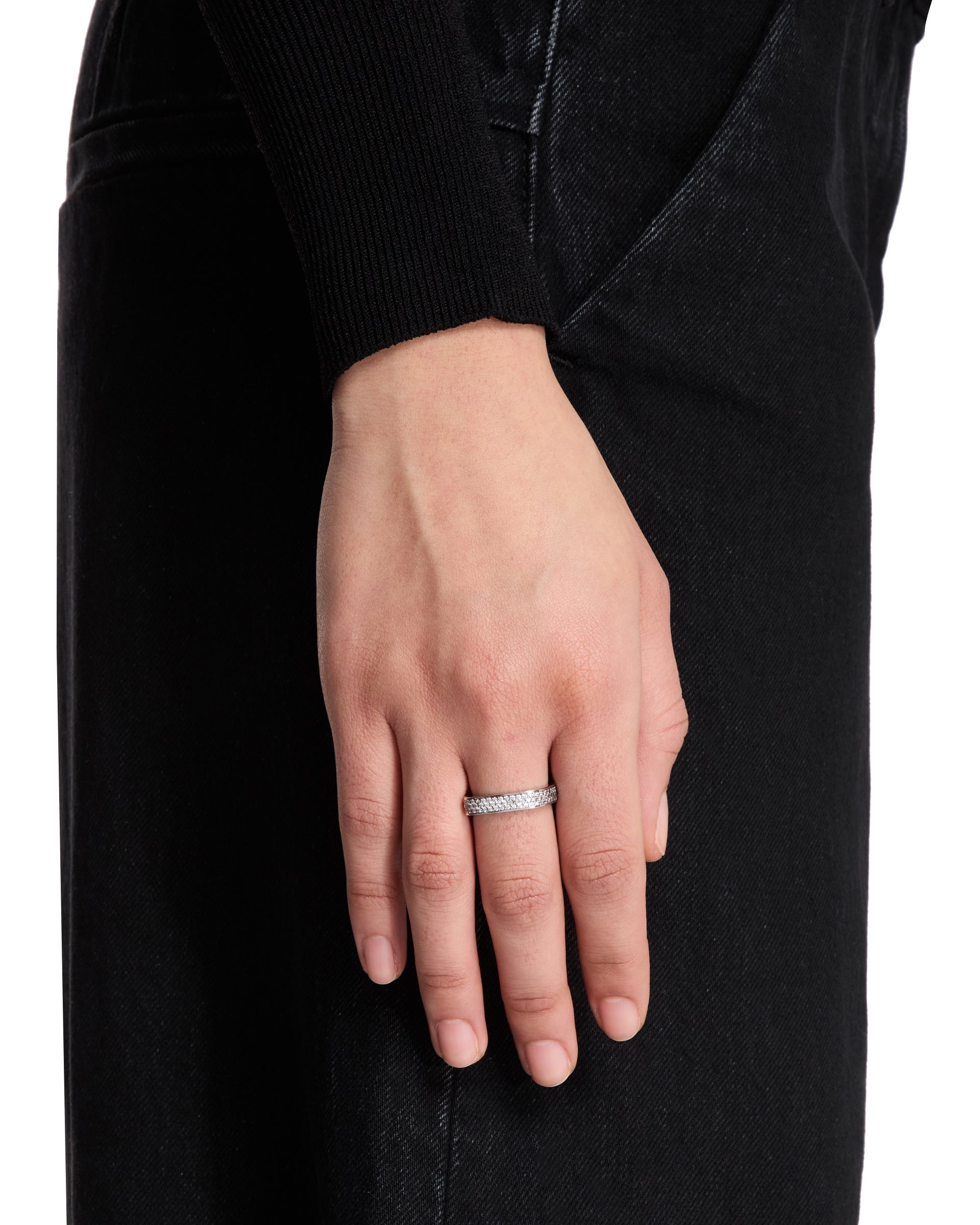 Totême Silver Signature Pave Ring | antonia | REVERSIBLE