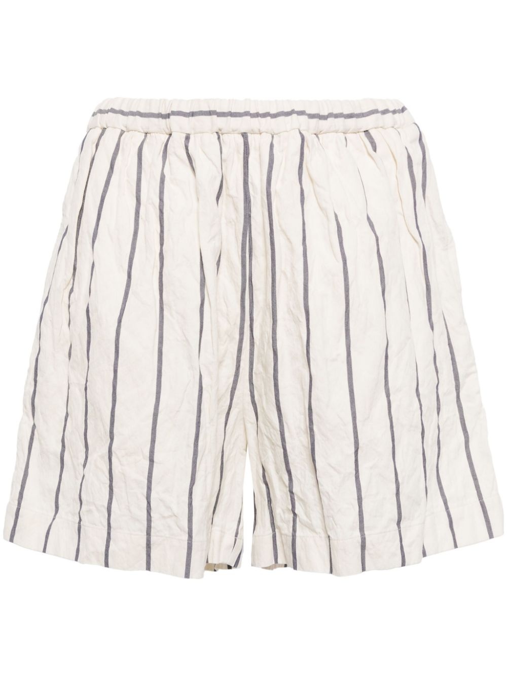 crinkled striped shorts - 1