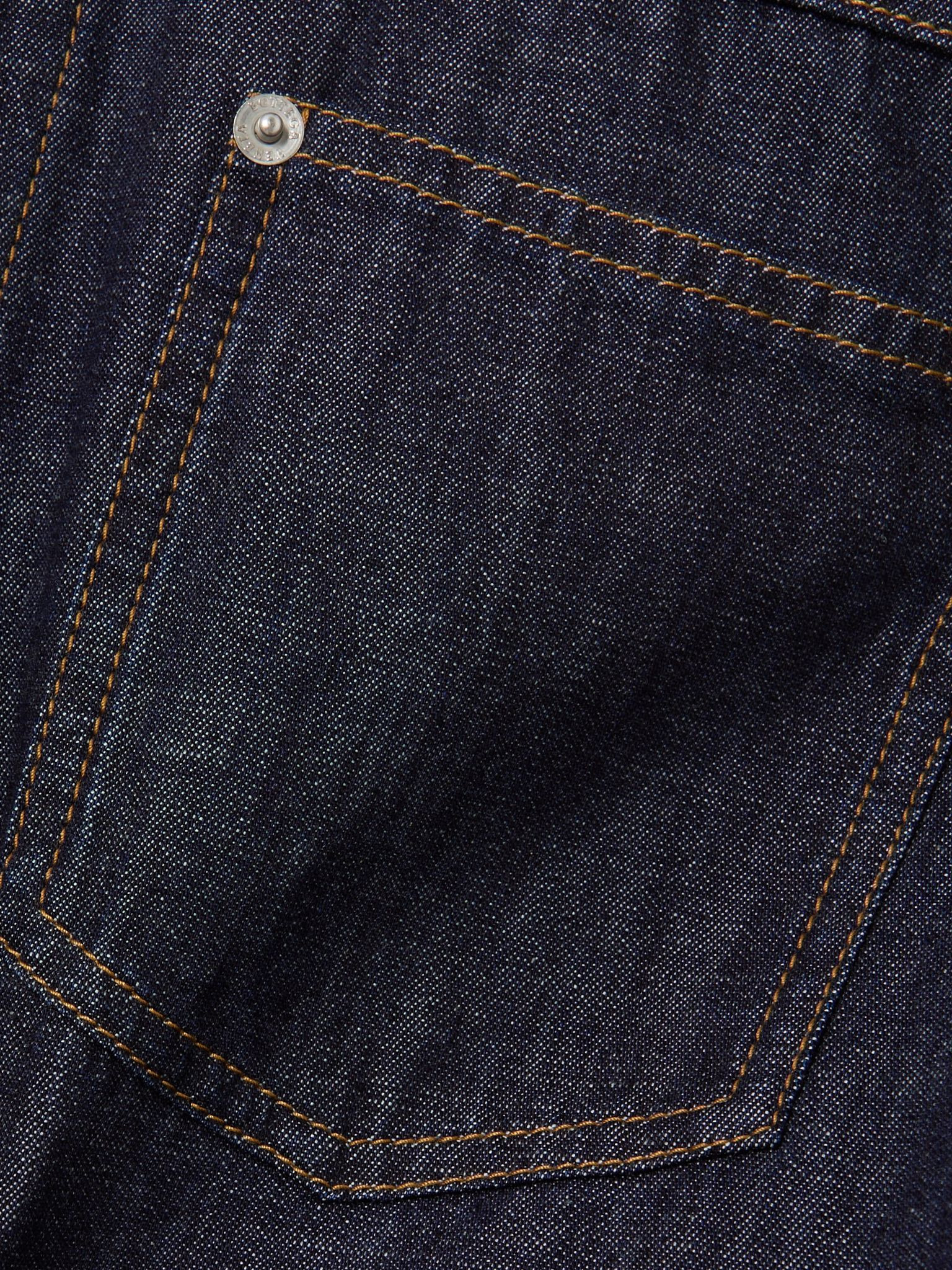 Intrecciato suede-trimmed denim jacket Indigo - 5