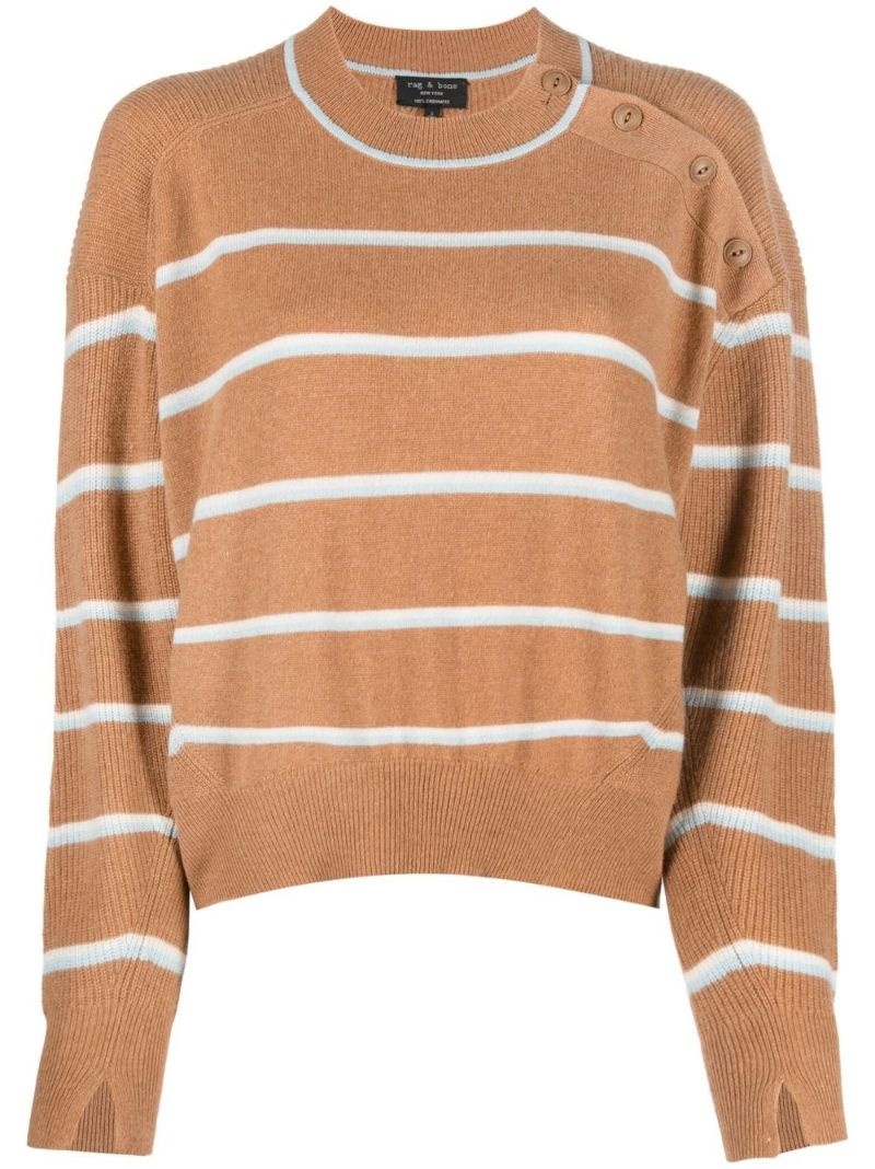 striped cashmere jumper - 1