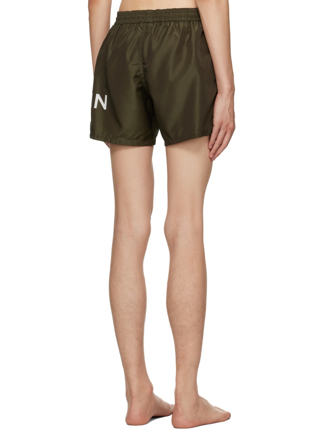 Khaki Printed Swim Shorts - 3