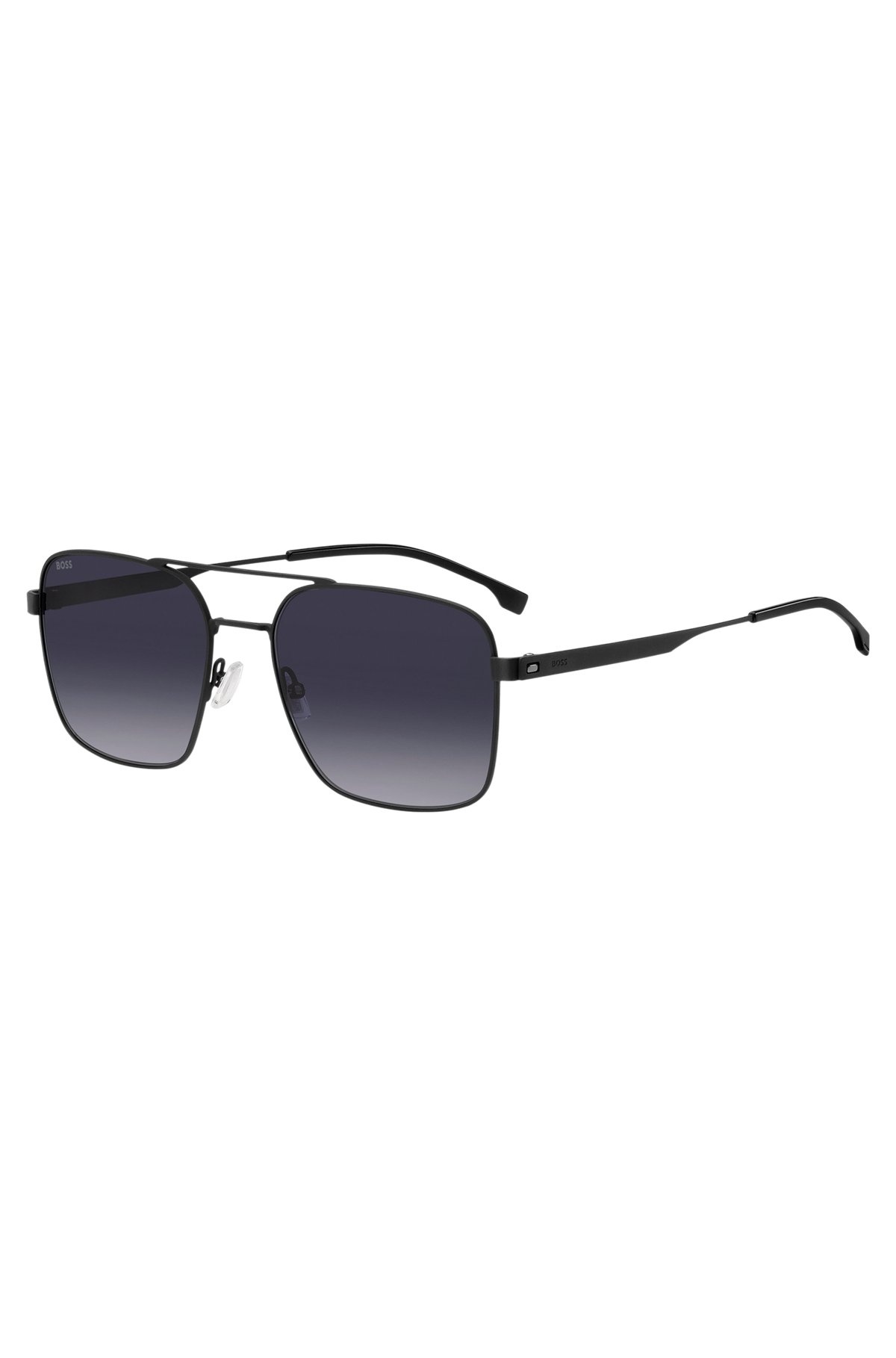 DOUBLE-BRIDGE SUNGLASSES IN BLACK STEEL - 2