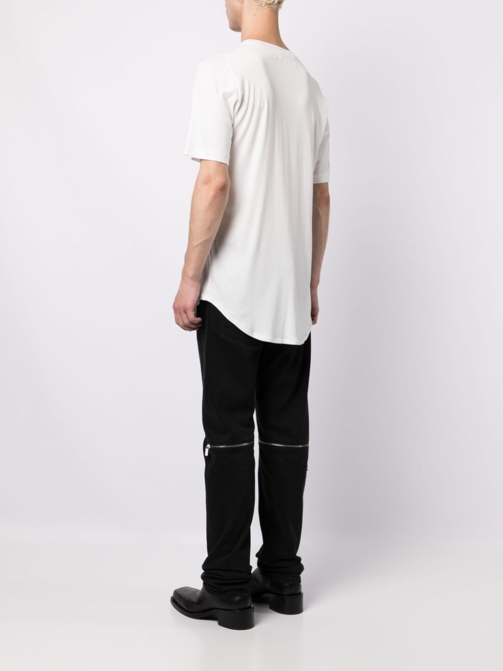 curved-hem cotton T-shirt - 4