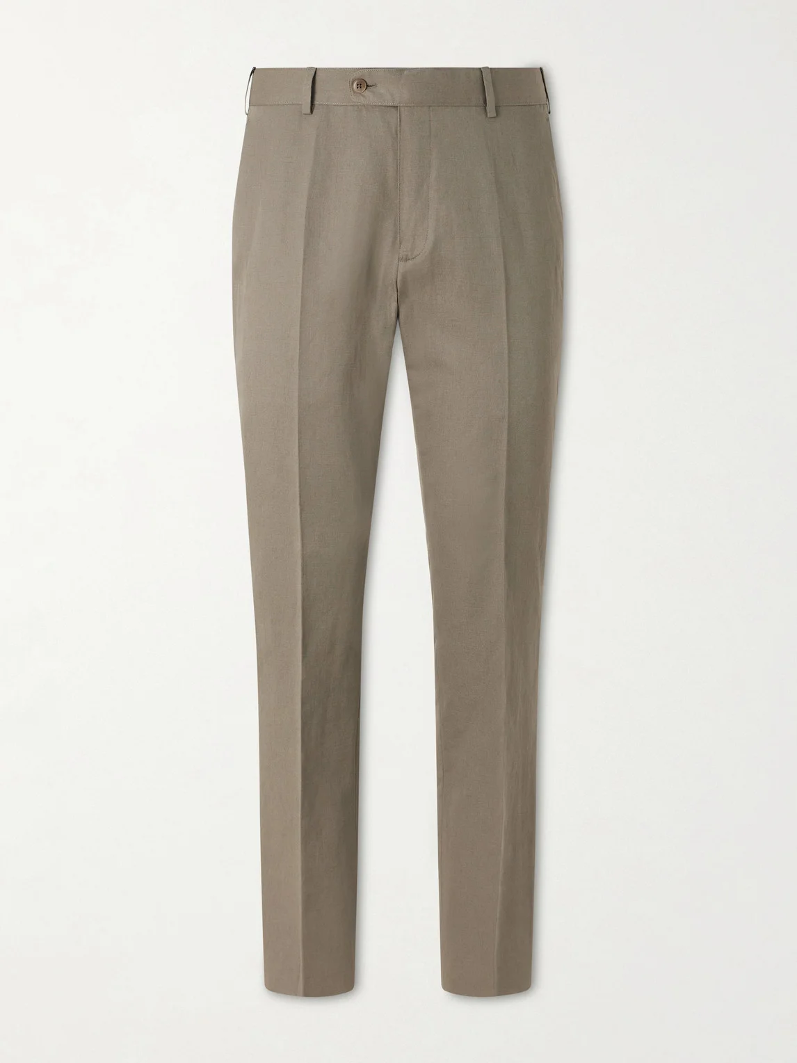 Straight-Leg Linen and Cotton-Blend Trousers - 1