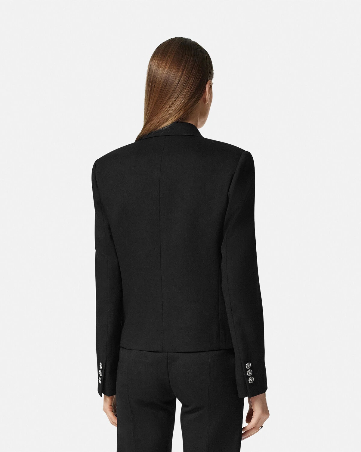 Crop Double-Breasted Wool Blazer - 5