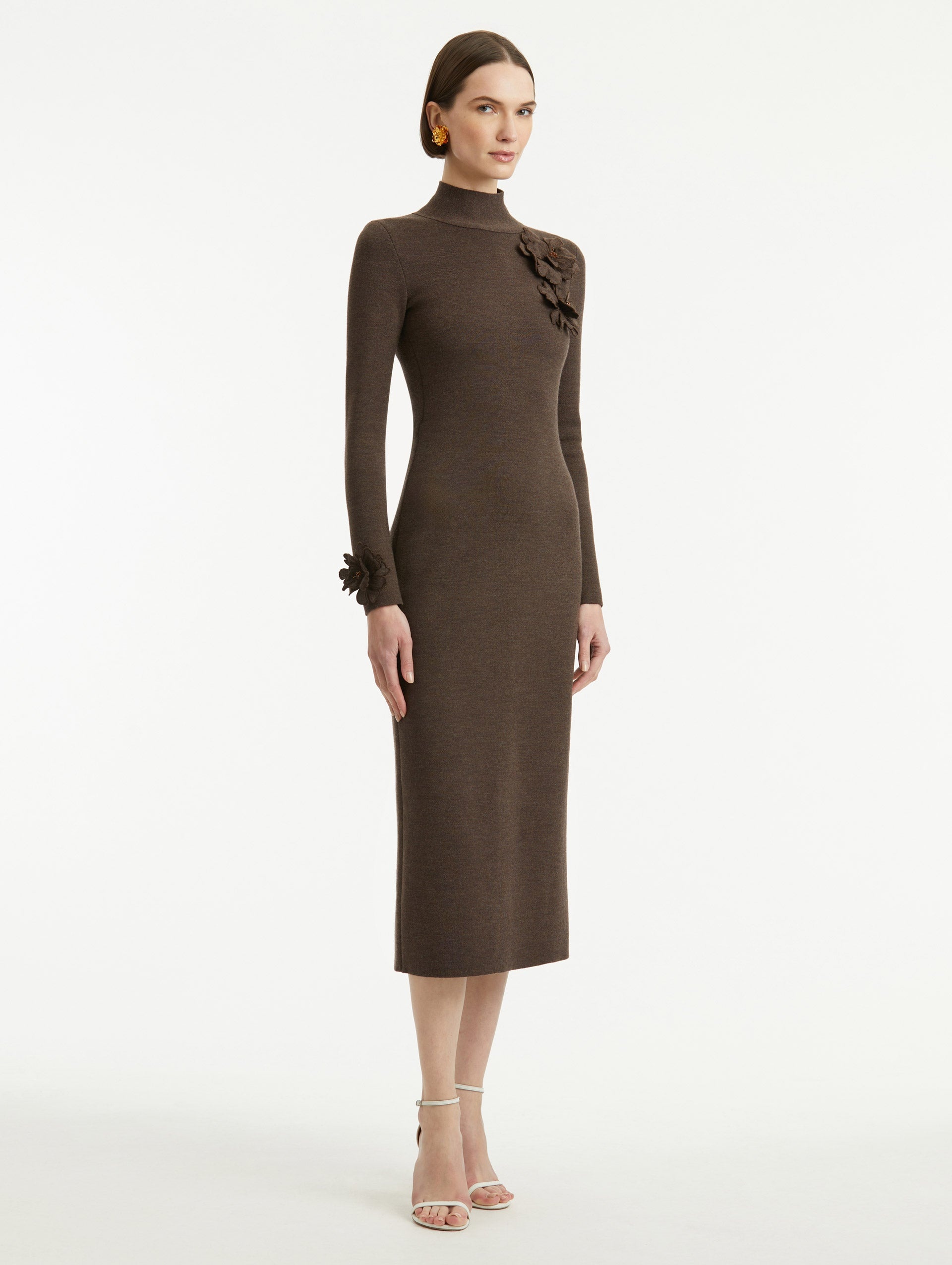 PEONY APPLIQUÉ KNIT DRESS - 4