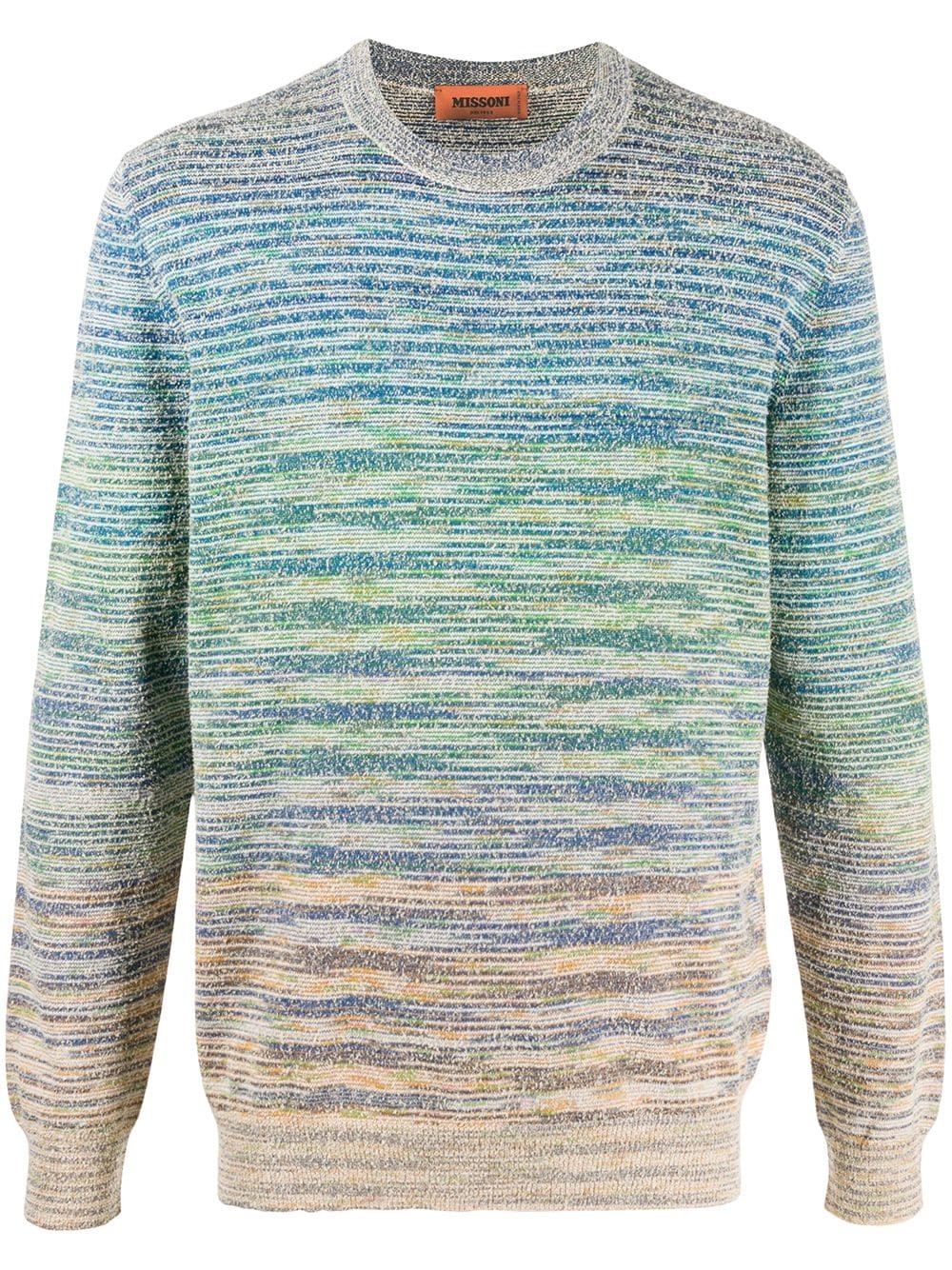 marbled-knit crew neck jumper  - 1