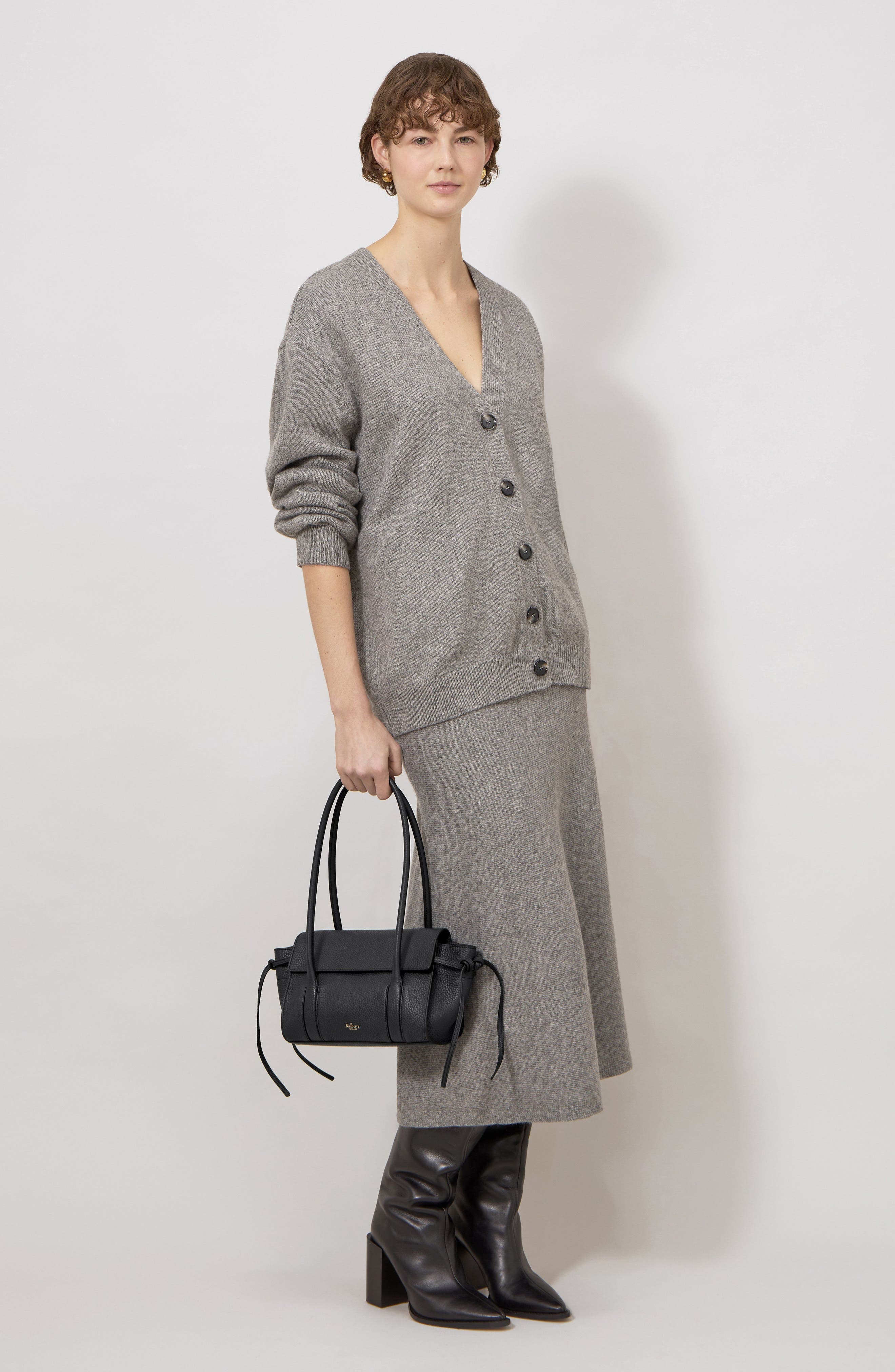 Mulberry Mini Soft Bayswater Grained Leather Satchel in Black at Nordstrom - 2