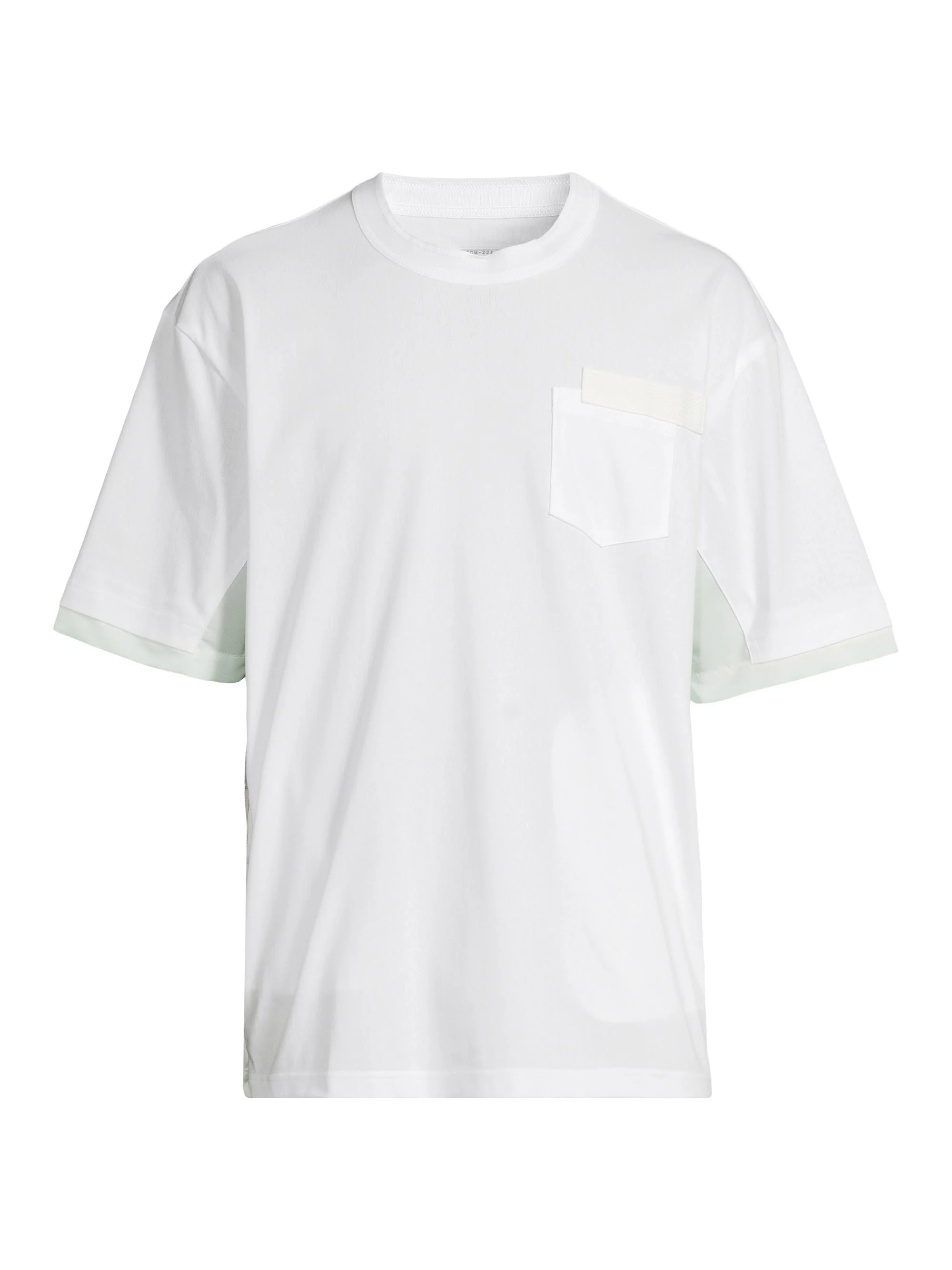 Men's Cotton Mixed-Media T-Shirt - White - 1