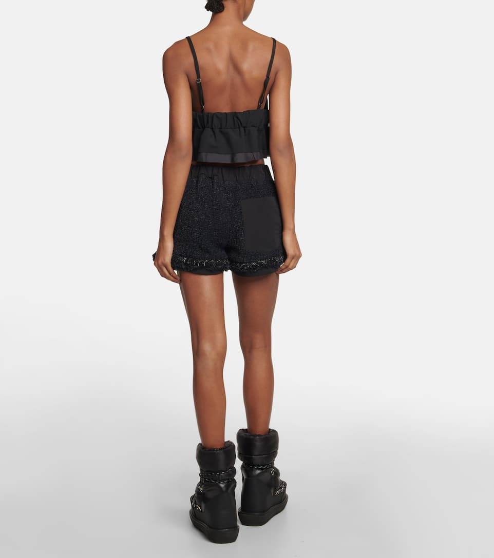 Drawstring tweed shorts - 3