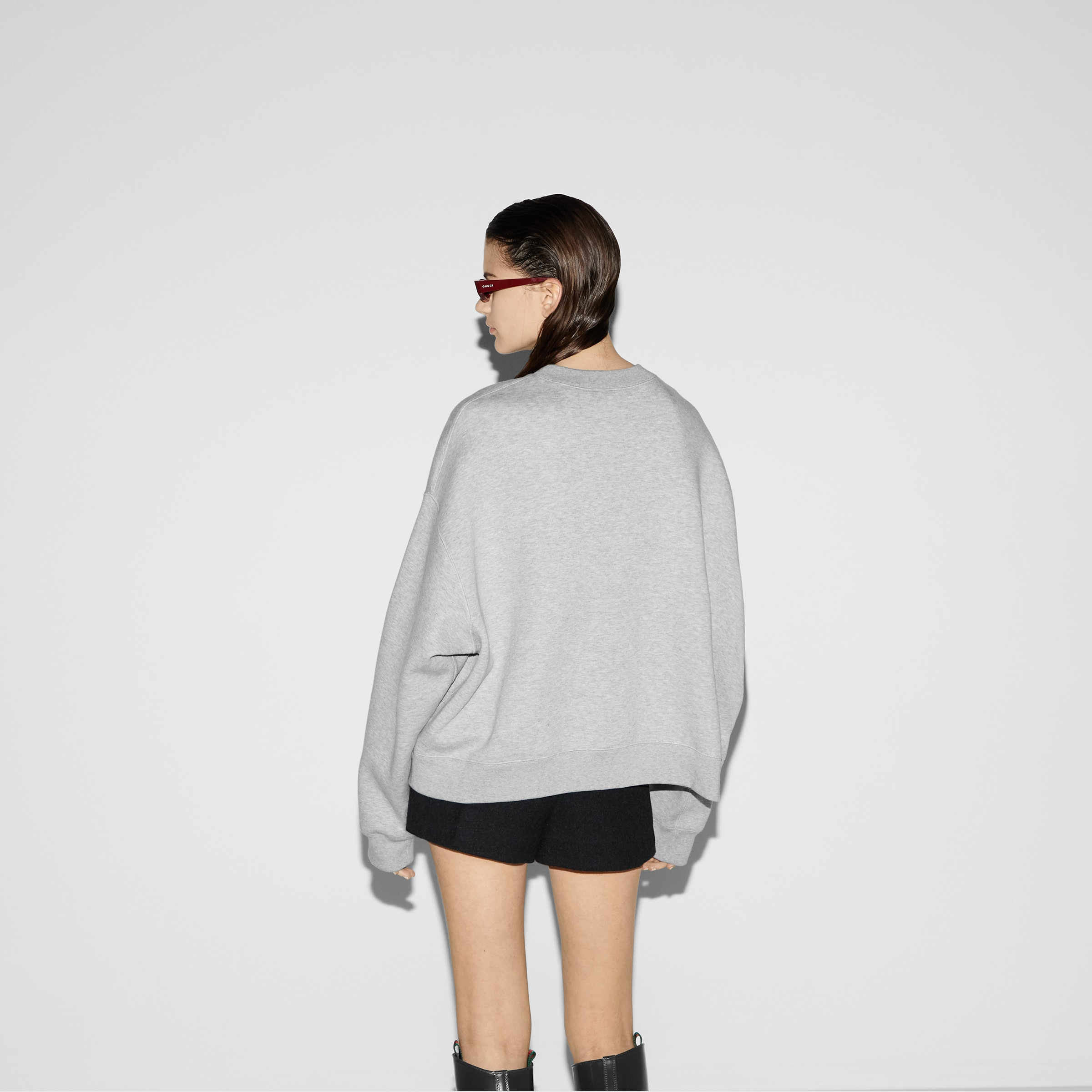 Cotton jersey embossed sweatshirt - 4