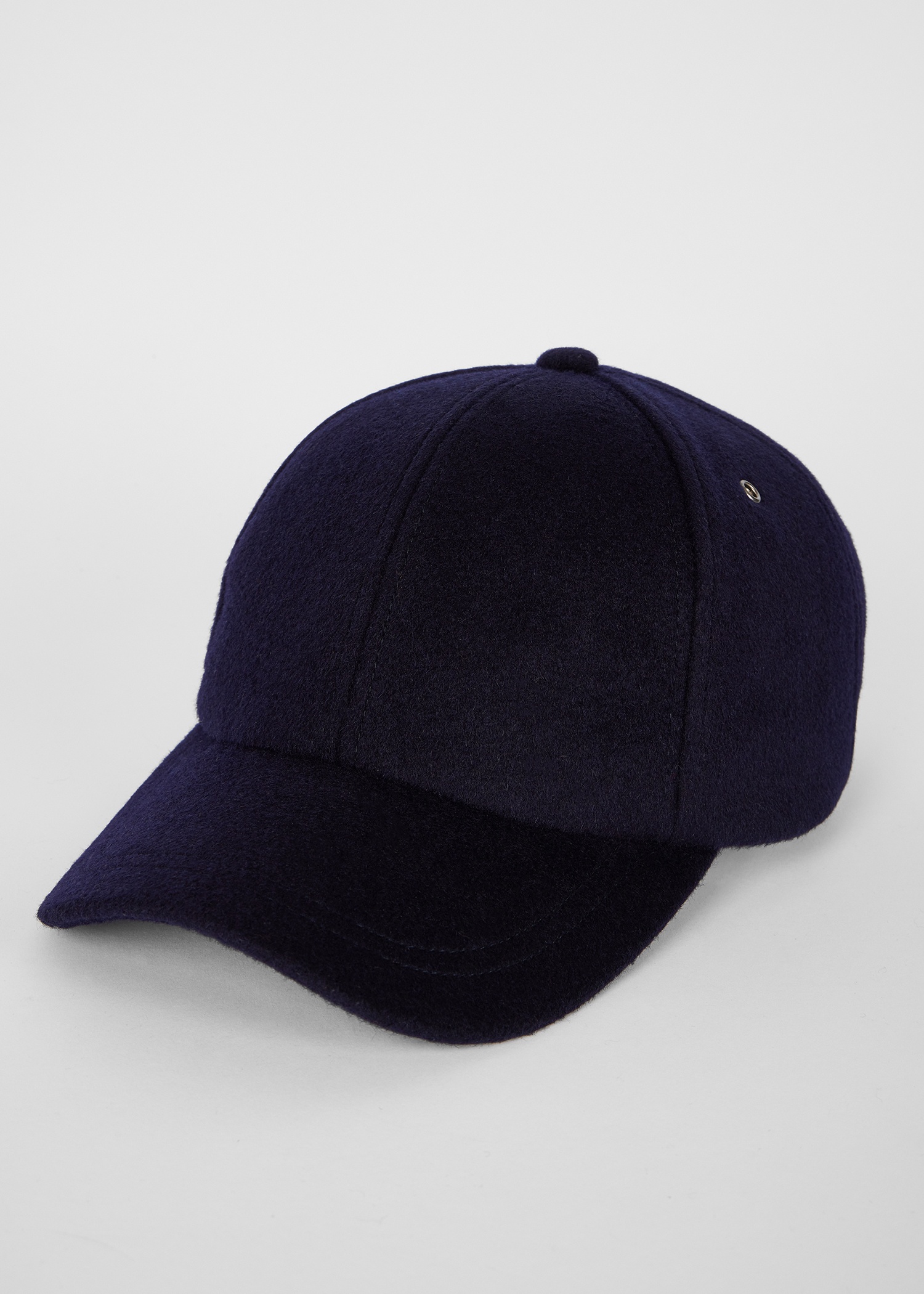 Navy 'Signature Stripe' Trim Wool Cap - 2