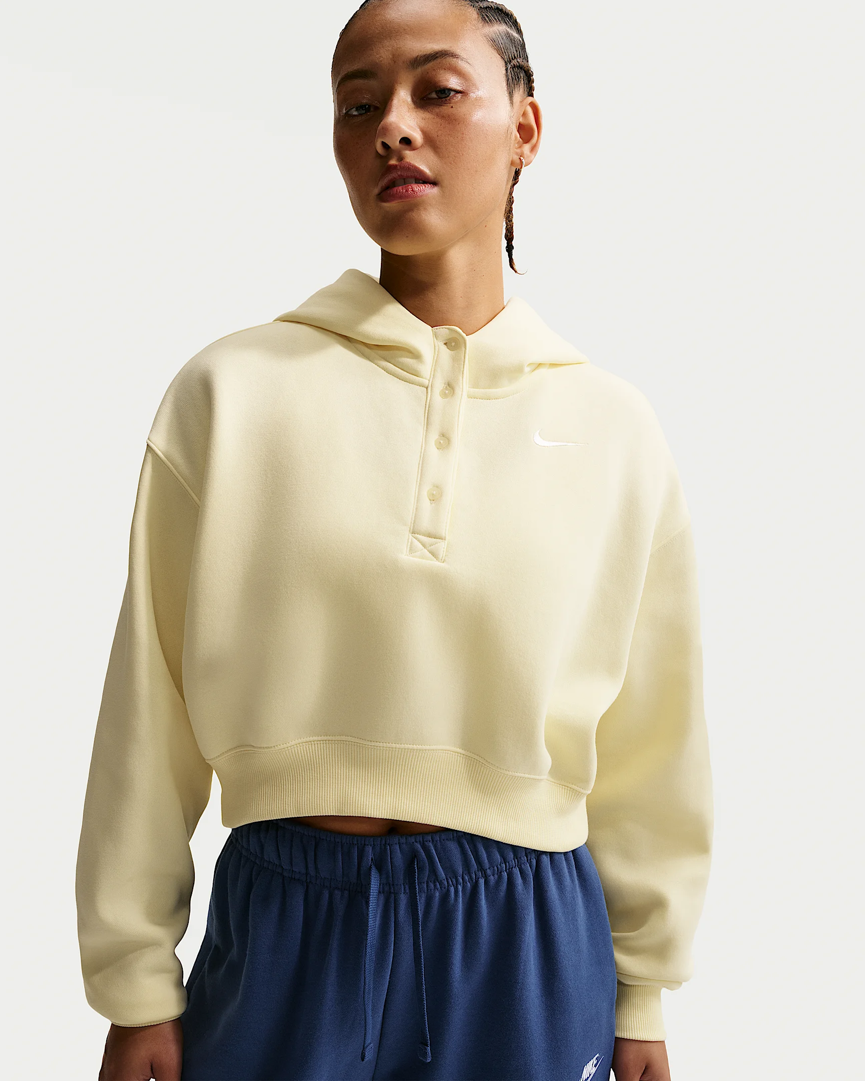 Nike Sportswear Phoenix Fleece Women's Oversized Cropped Henley Hoodie - 1