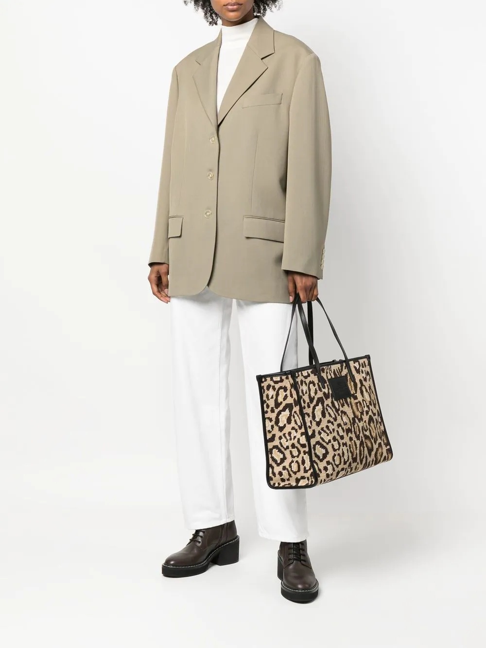 leopard-print tote bag - 2