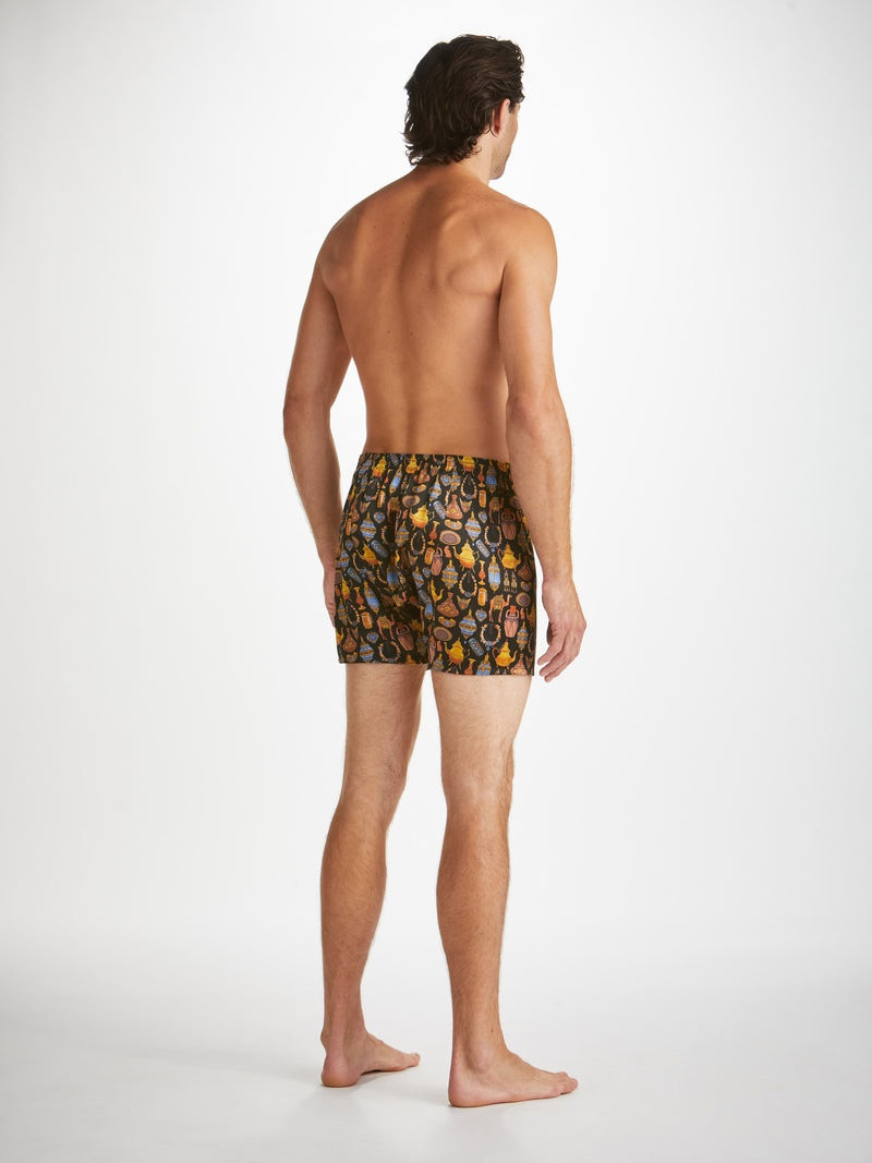 Men's Classic Fit Boxers Brindisi 100 Silk Satin Black 4