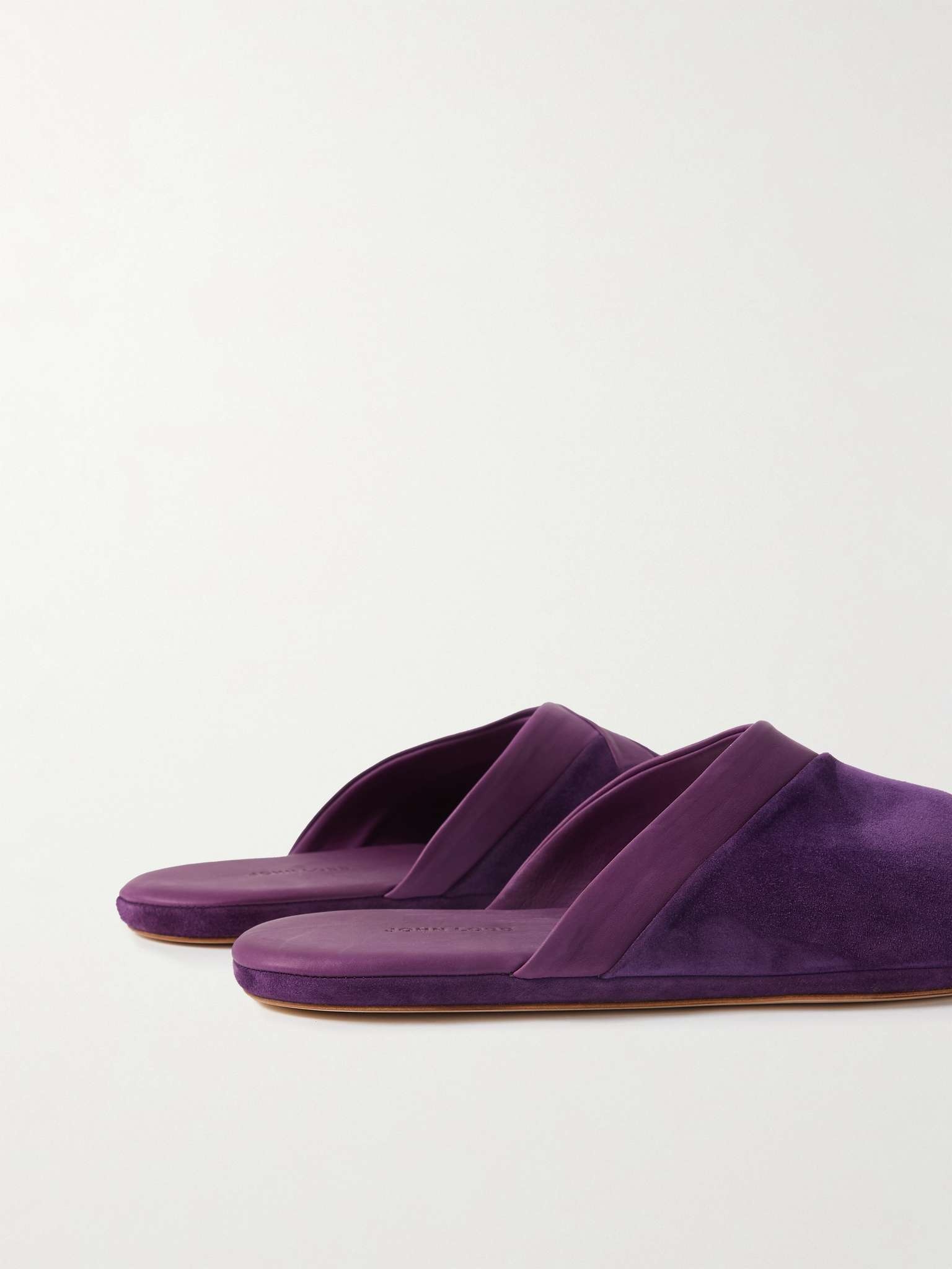 Knighton Leather-Trimmed Suede Slippers - 5