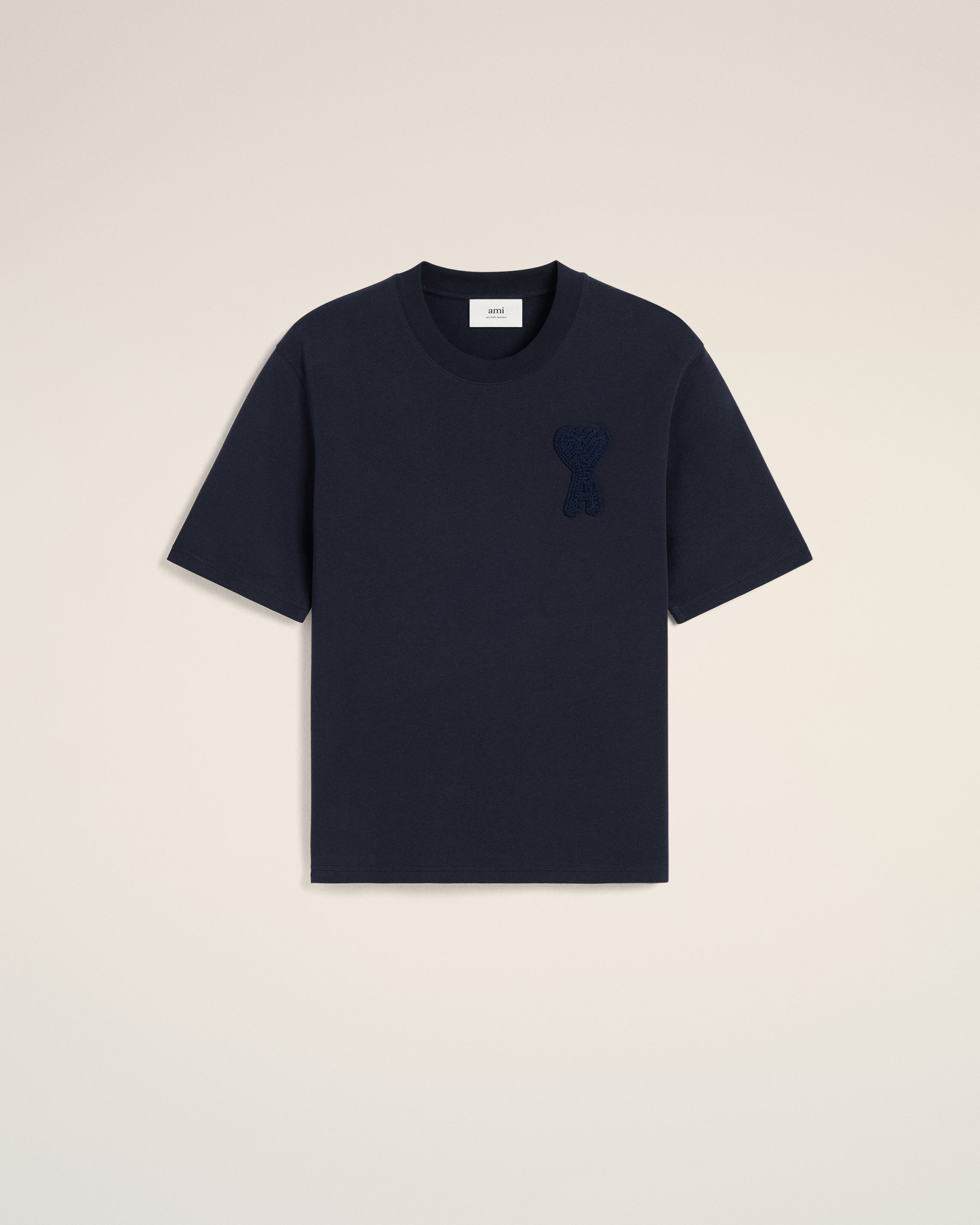 AMI PARIS アミ パリス Logo Patch T-Shirt Tシャツ Navy AMI Paris NAVY COTTON AMI DE COEUR PATCH T-SHIRT | REVERSIBLE