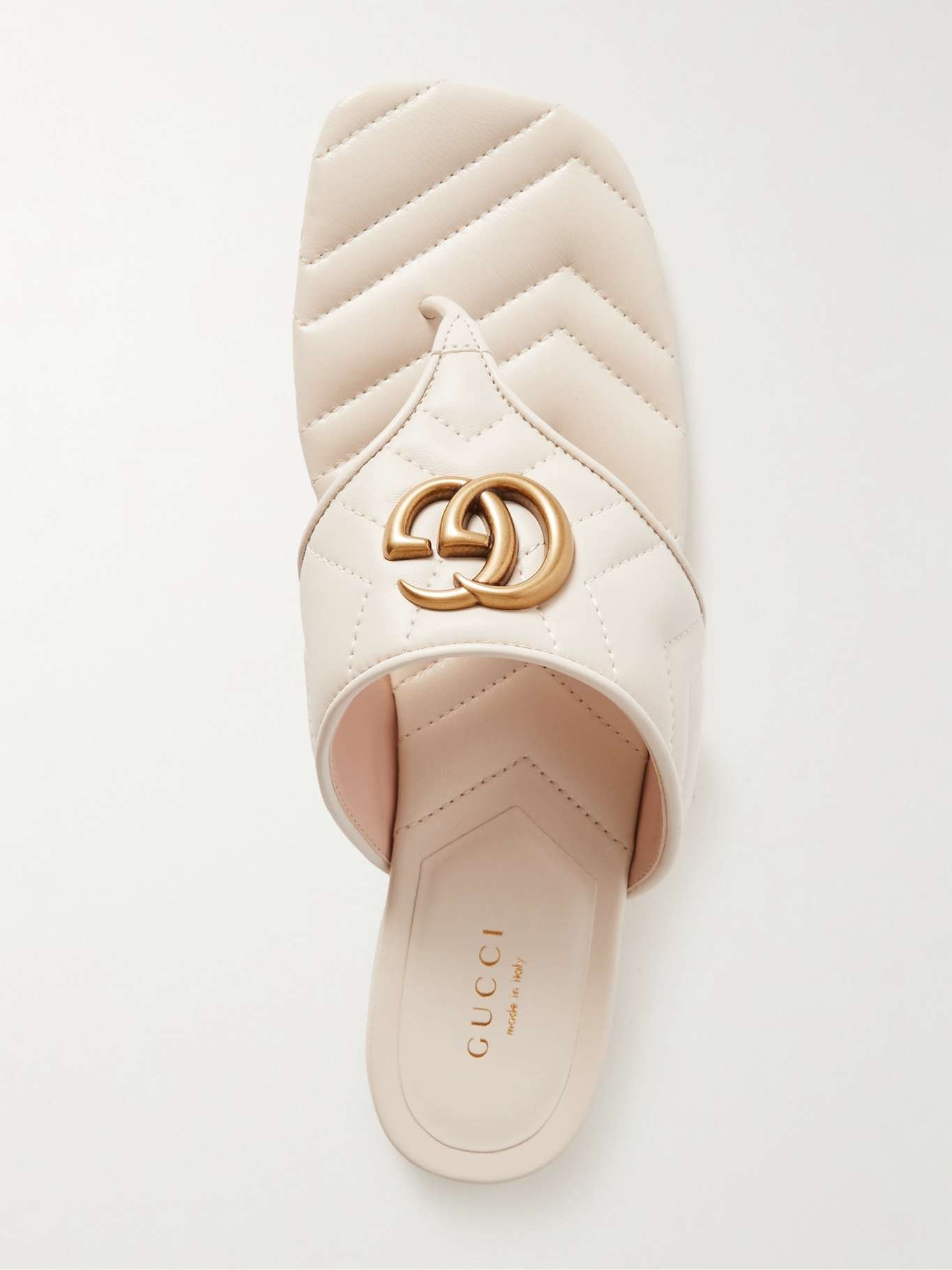 GUCCI Marmont logo-embellished matelassé leather sandals