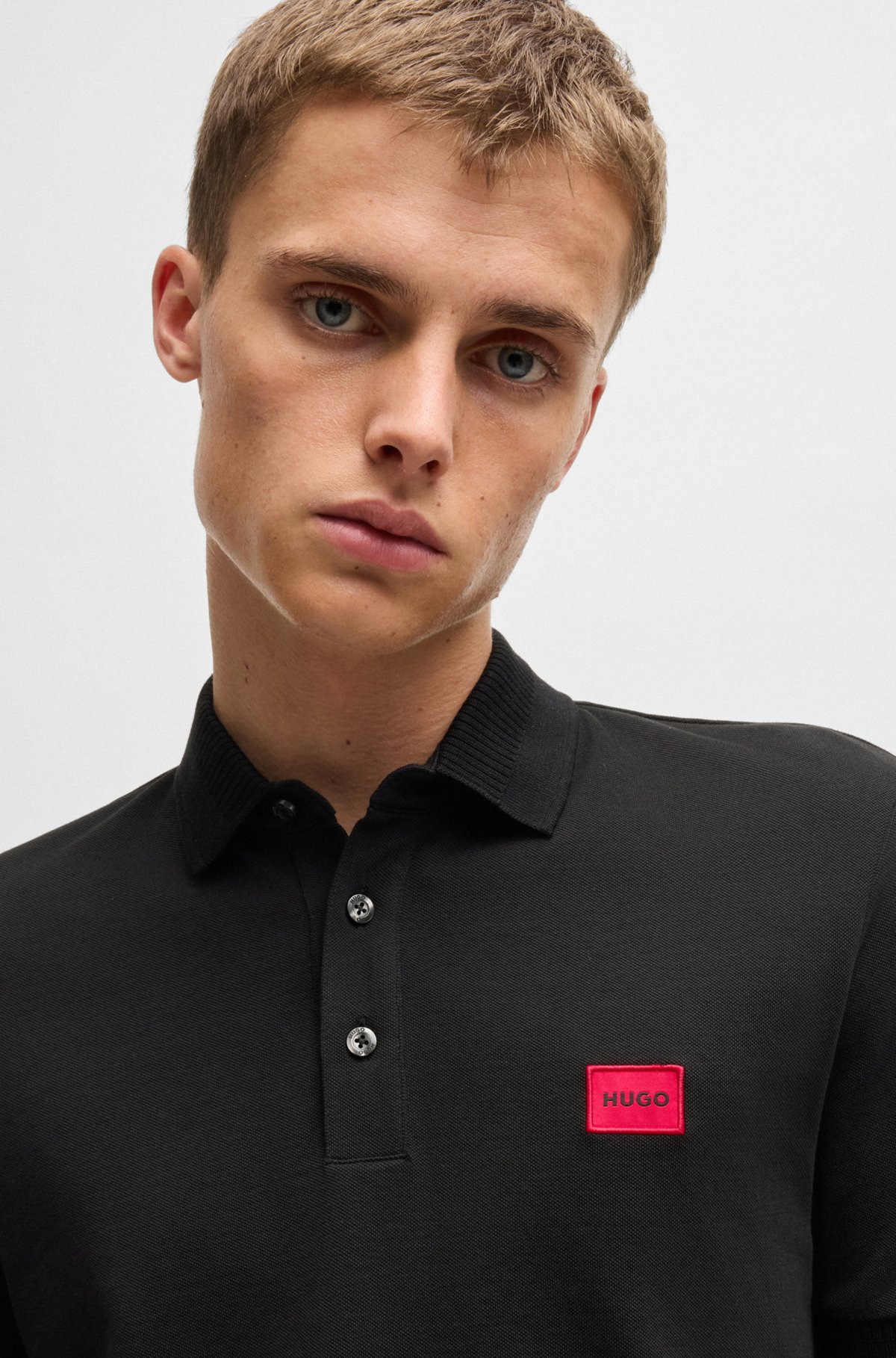 COTTON-PIQUÉ SLIM-FIT POLO SHIRT WITH LOGO LABEL - 3