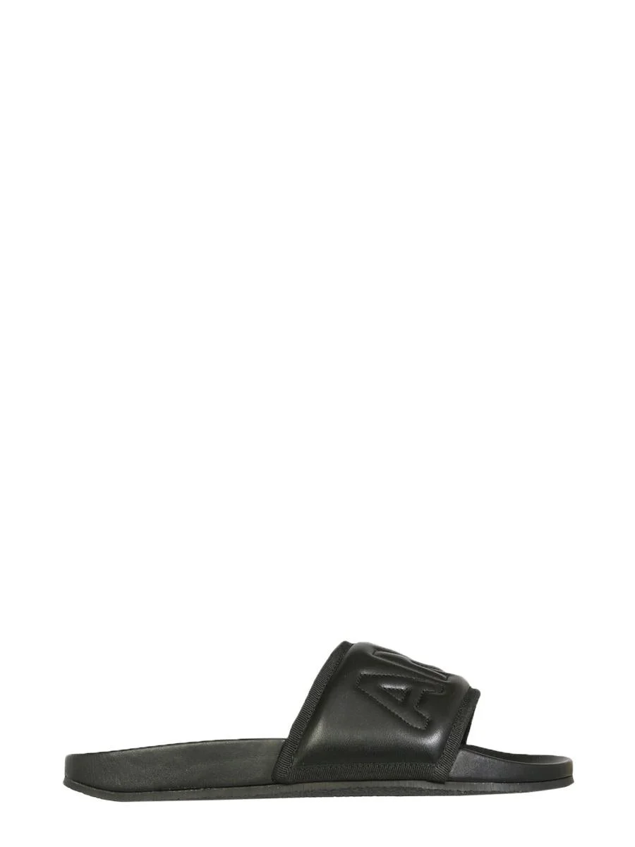 AMBUSH LEATHER SLIDE SANDALS - 1