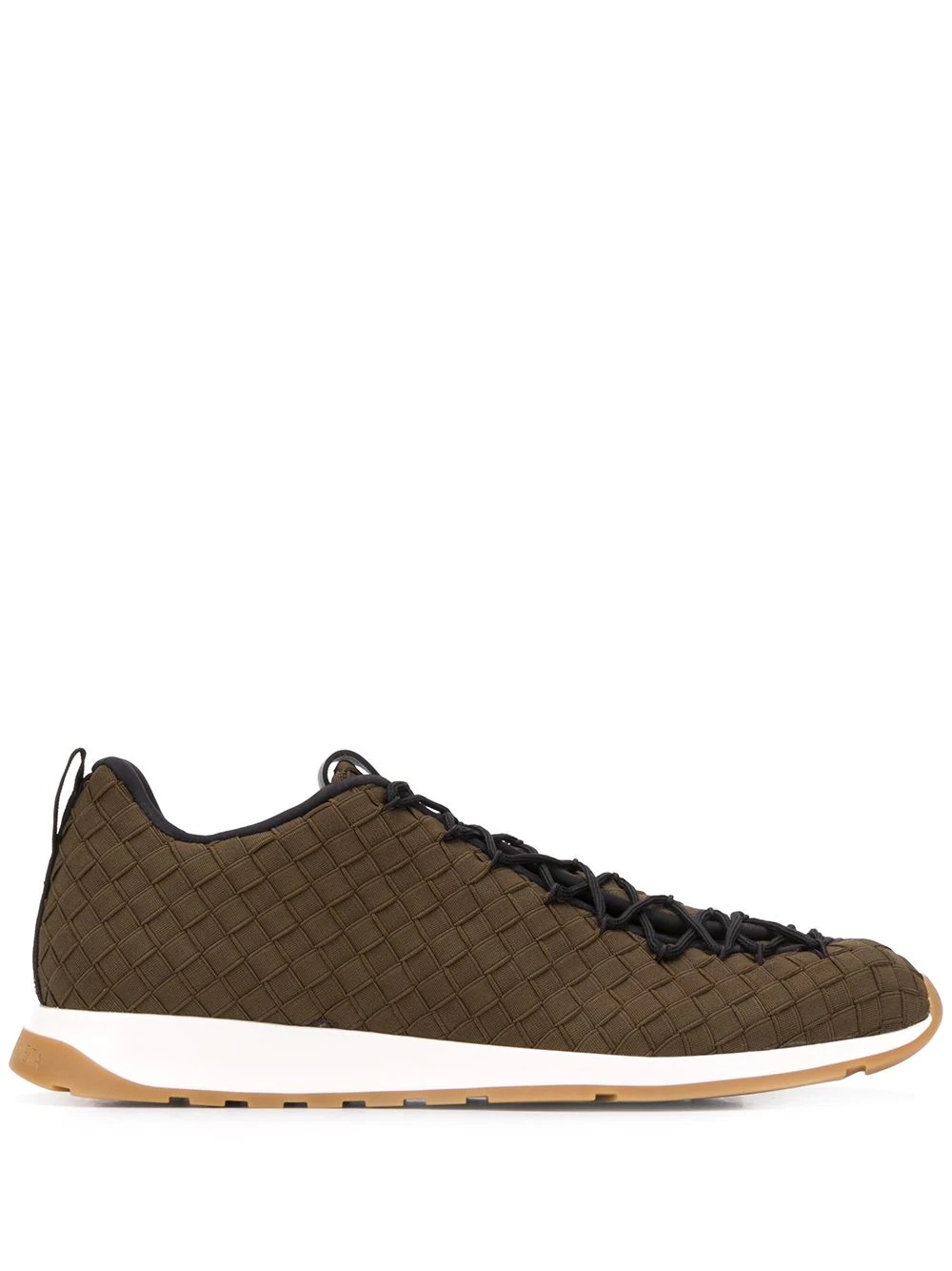 Intrecciato weave low-top sneakers - 1