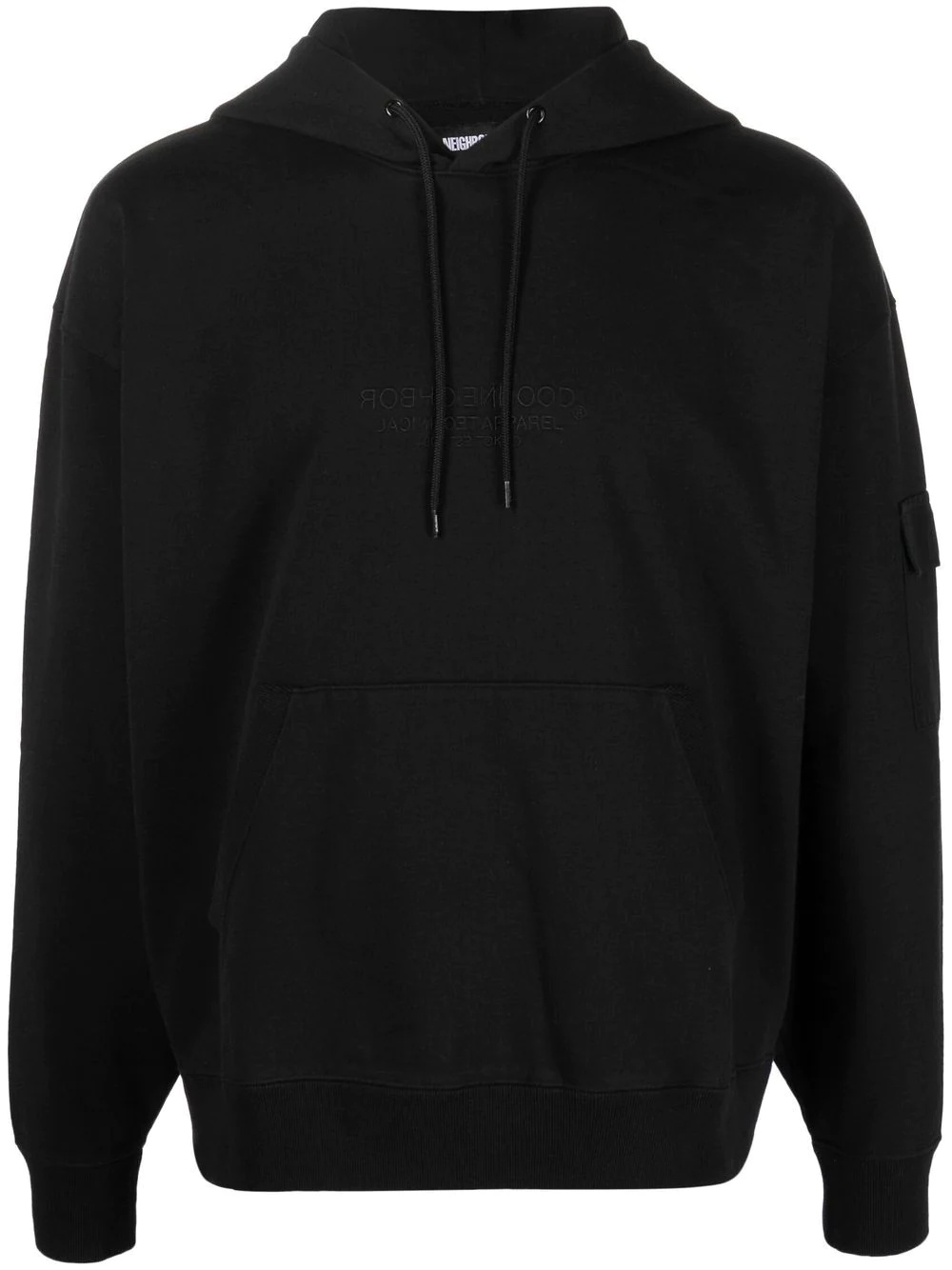 logo-embroidered hoodie - 1